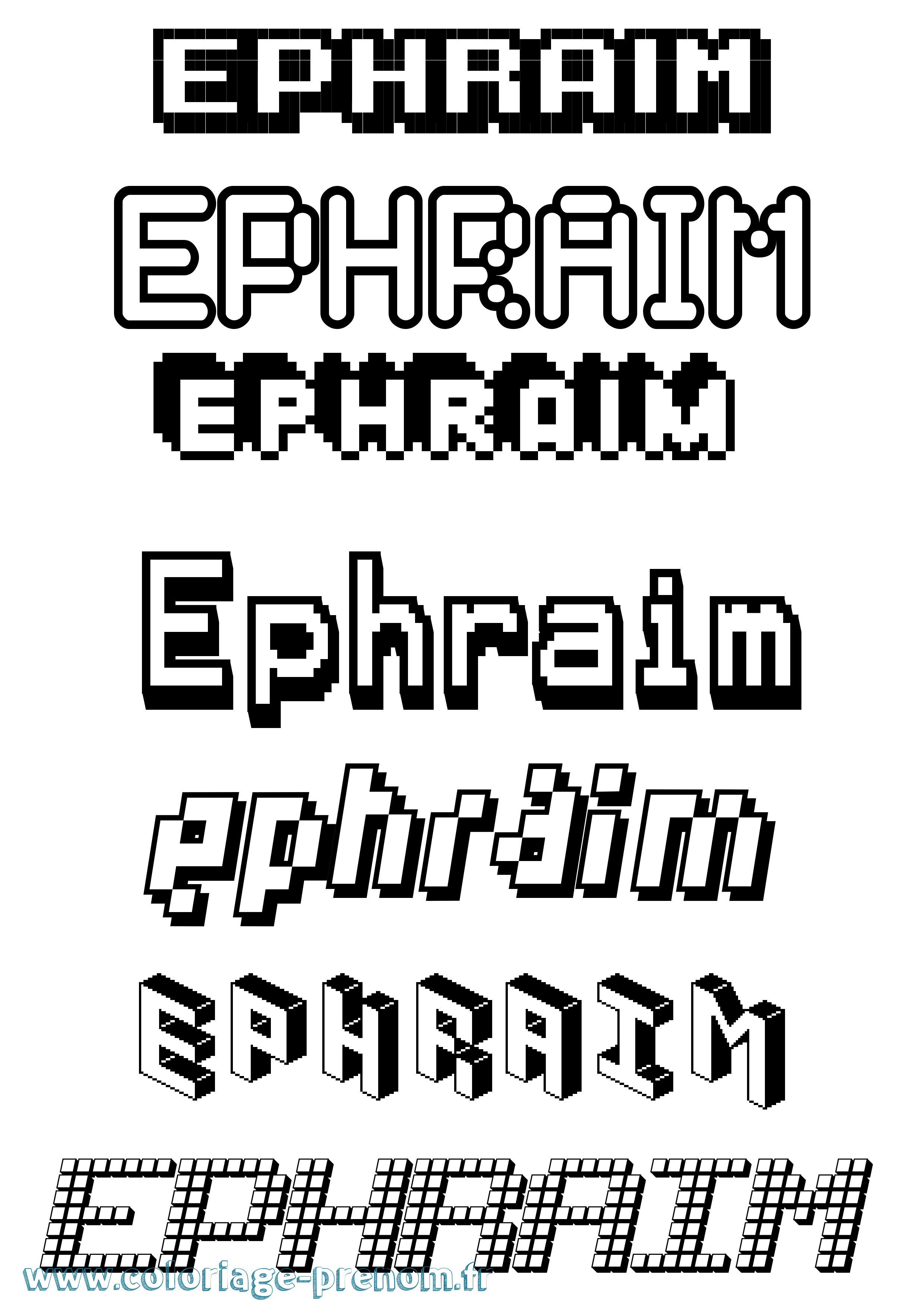 Coloriage Ephraim Pixel Coloriage prénom Ephraim Pixel