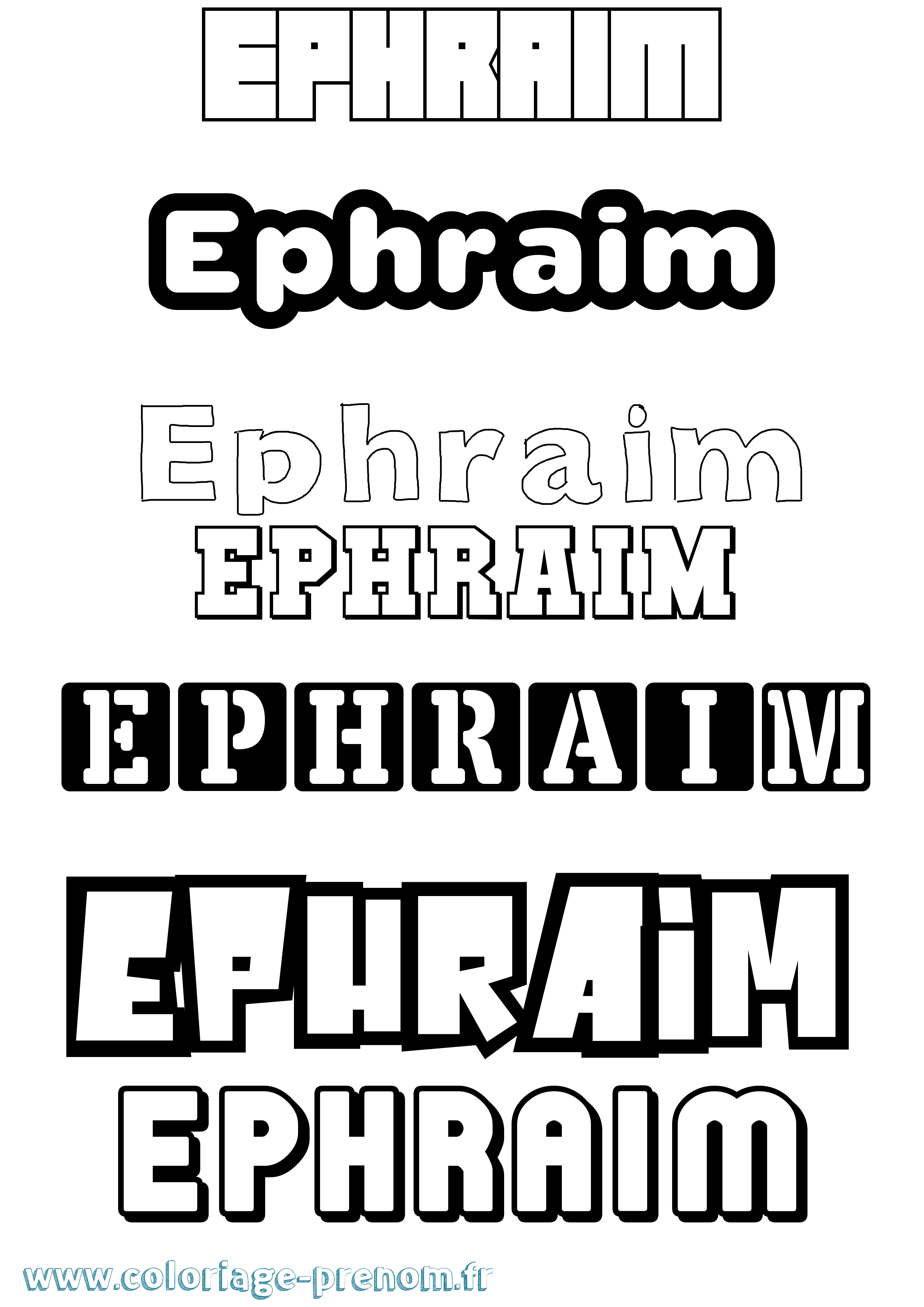 Coloriage Ephraim Simple Coloriage prénom Ephraim Simple