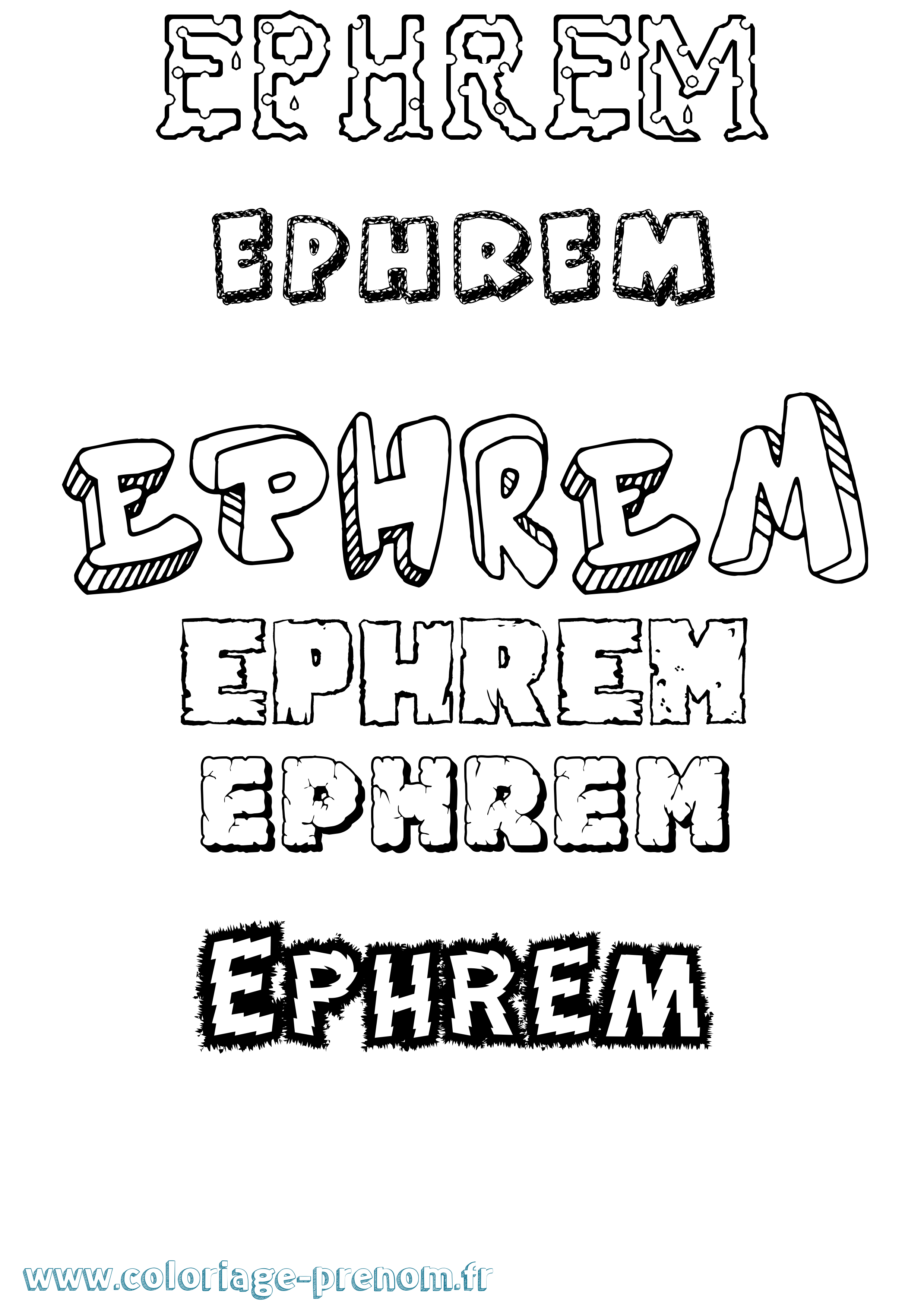 Coloriage prénom Ephrem Destructuré