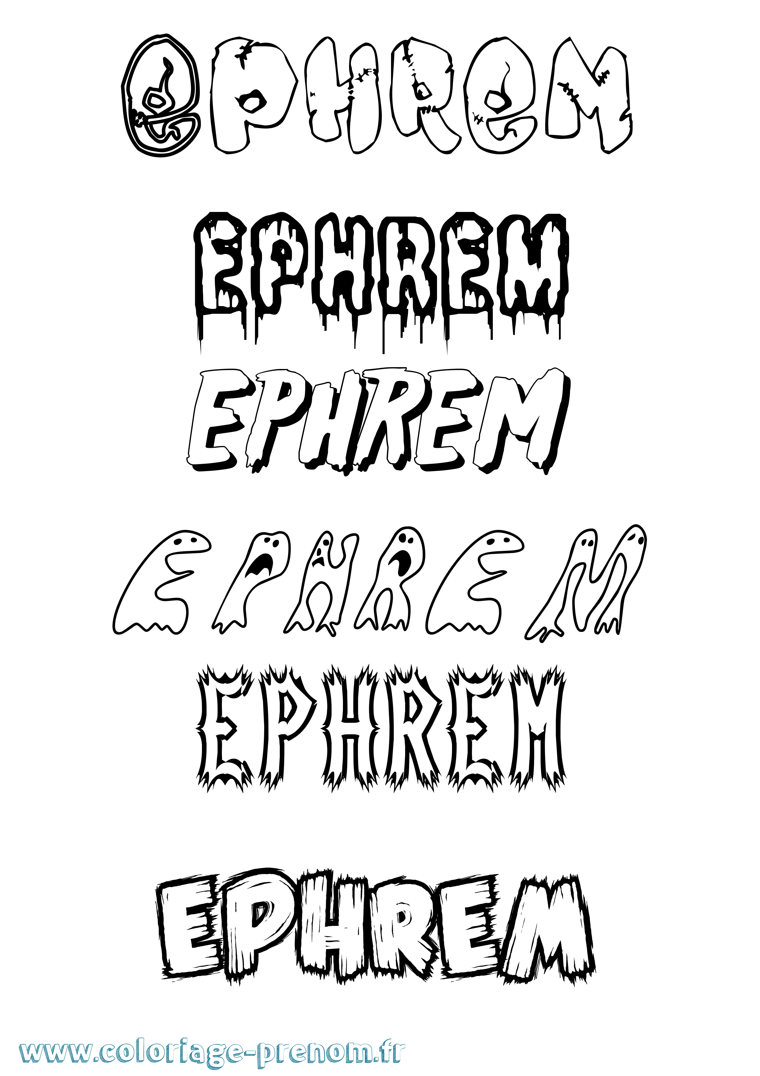 Coloriage prénom Ephrem Frisson