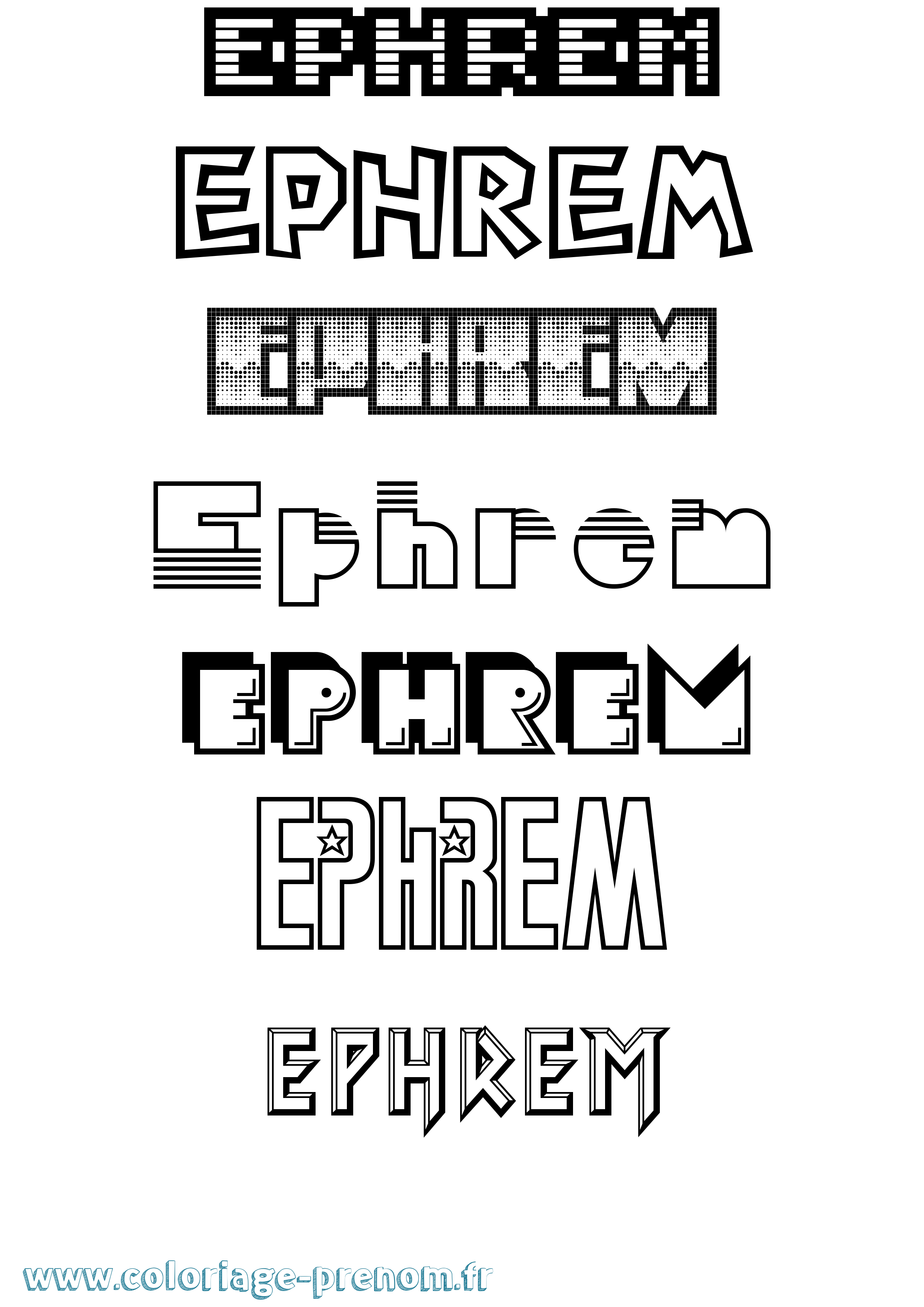 Coloriage prénom Ephrem Jeux Vidéos
