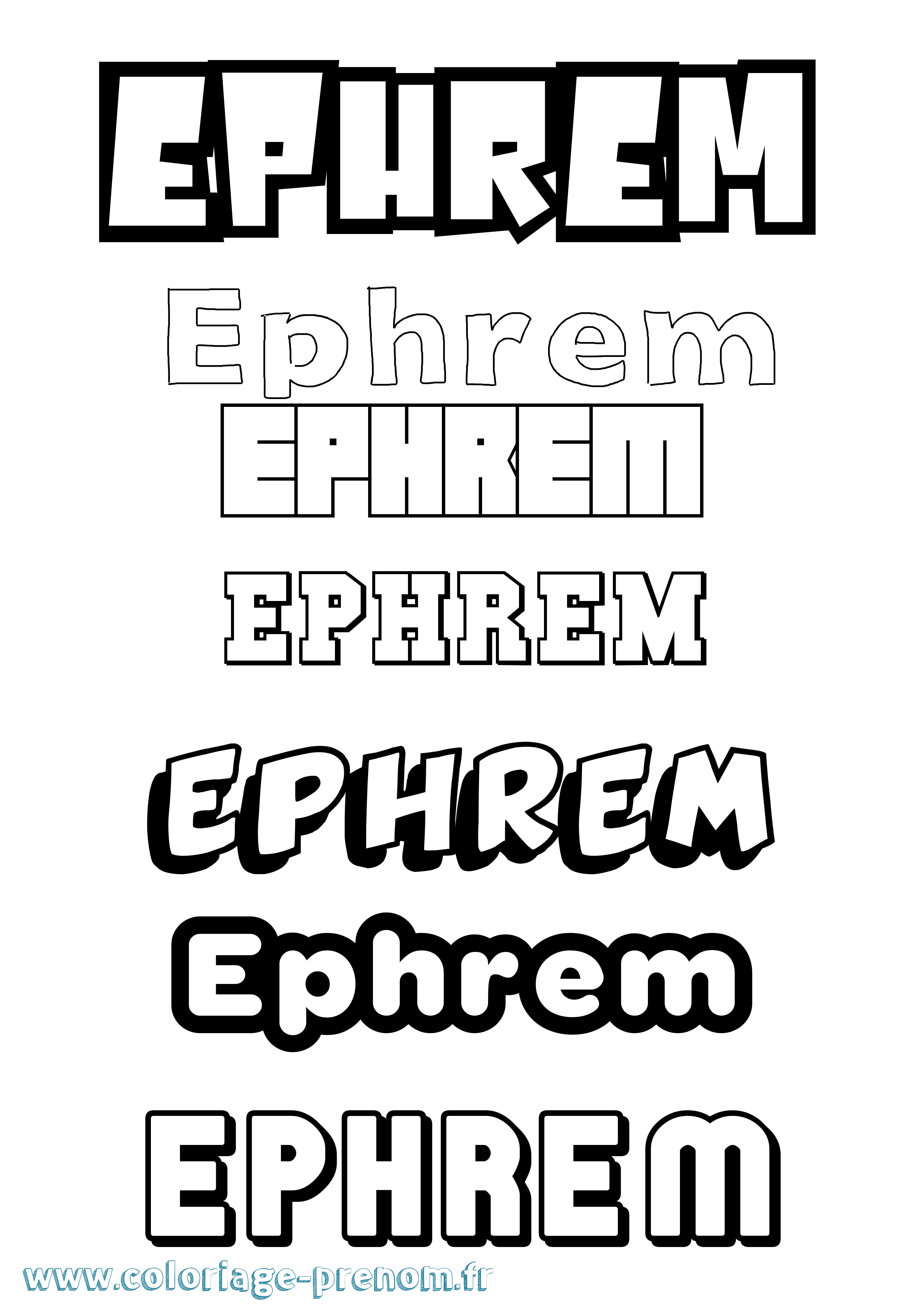 Coloriage prénom Ephrem Simple