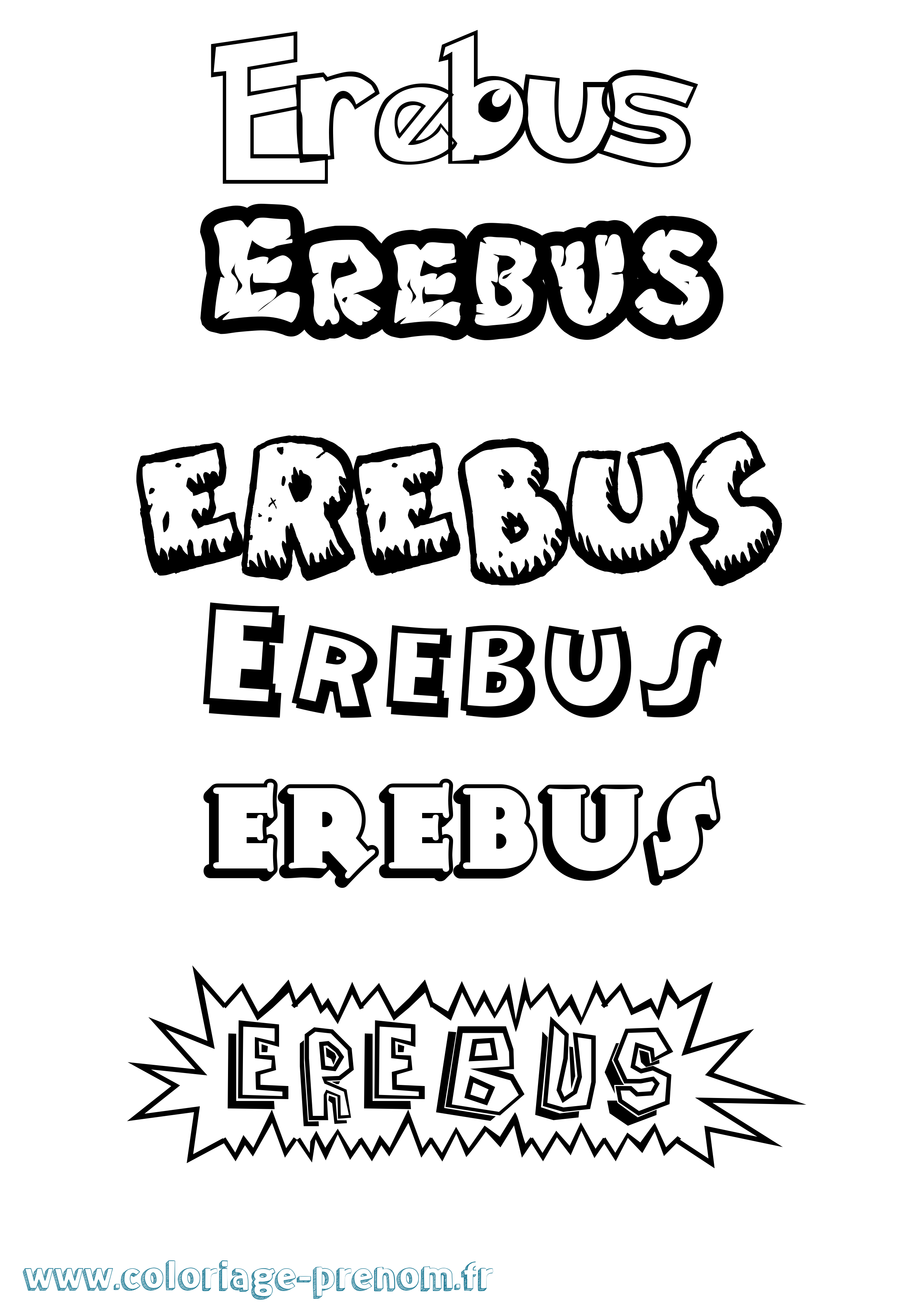 Coloriage prénom Erebus Dessin Animé