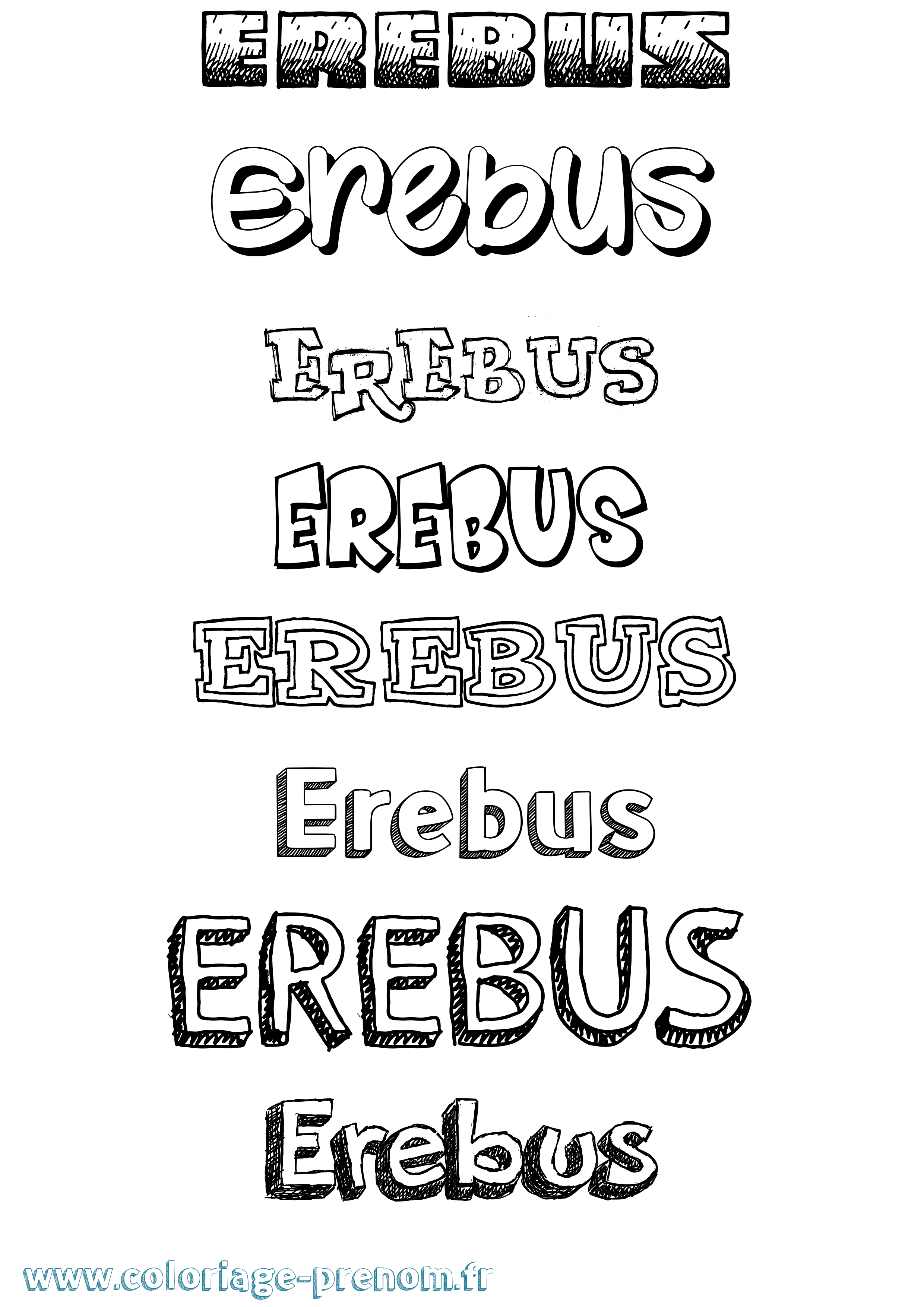 Coloriage prénom Erebus Dessiné