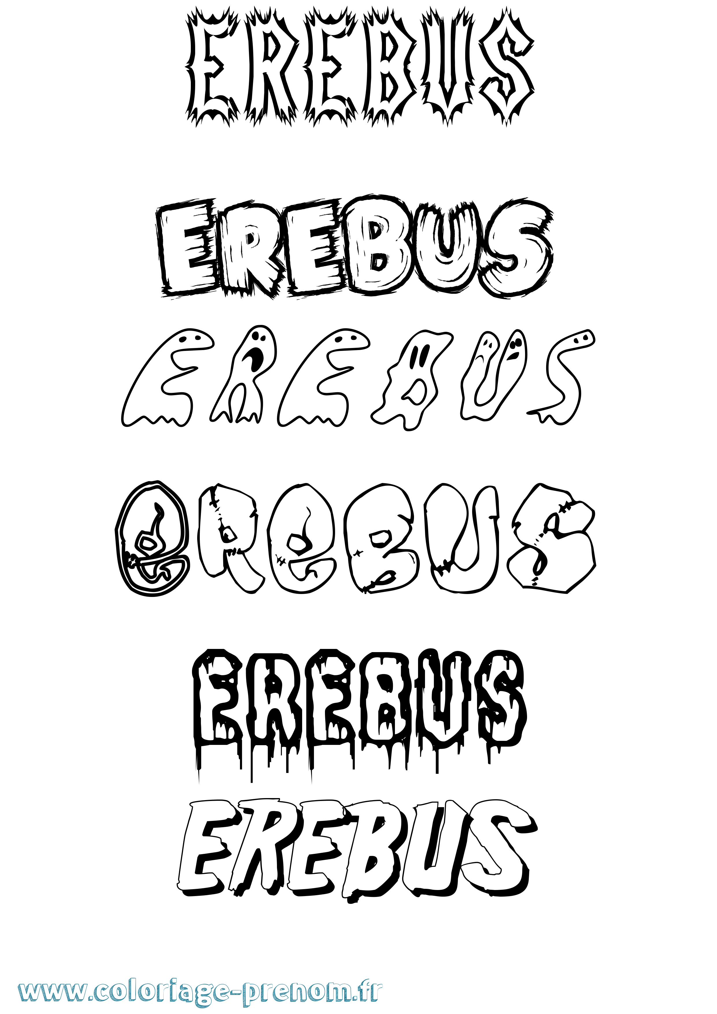 Coloriage prénom Erebus Frisson