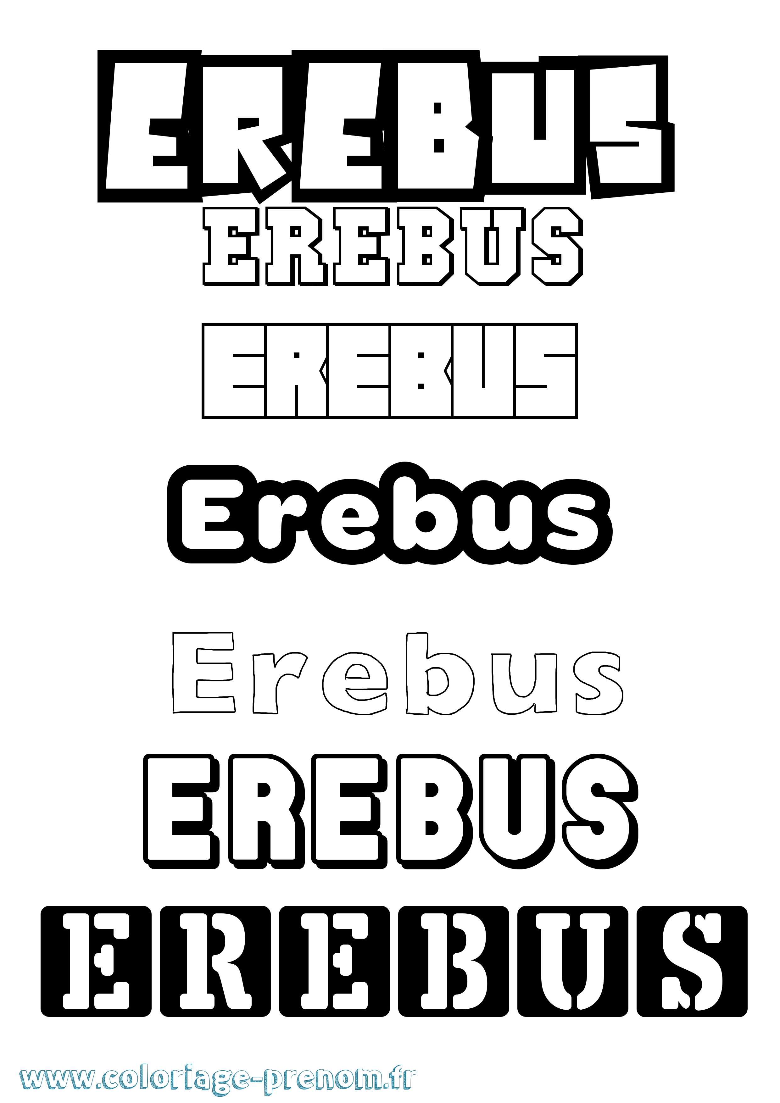 Coloriage prénom Erebus Simple