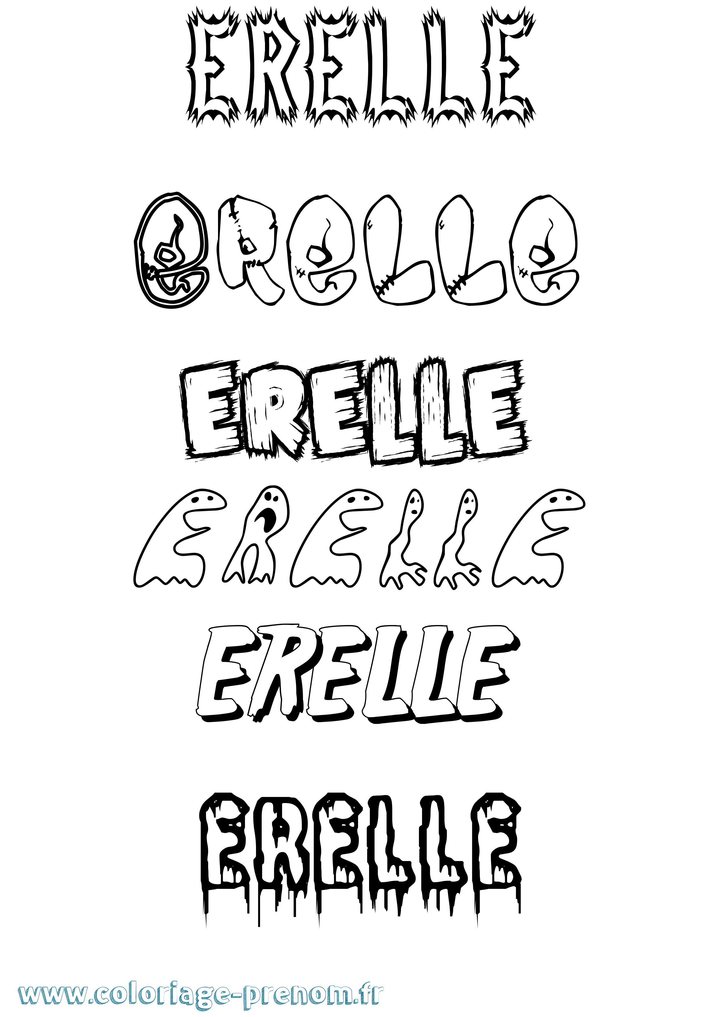 Coloriage Erelle Frisson Coloriage prénom Erelle Frisson