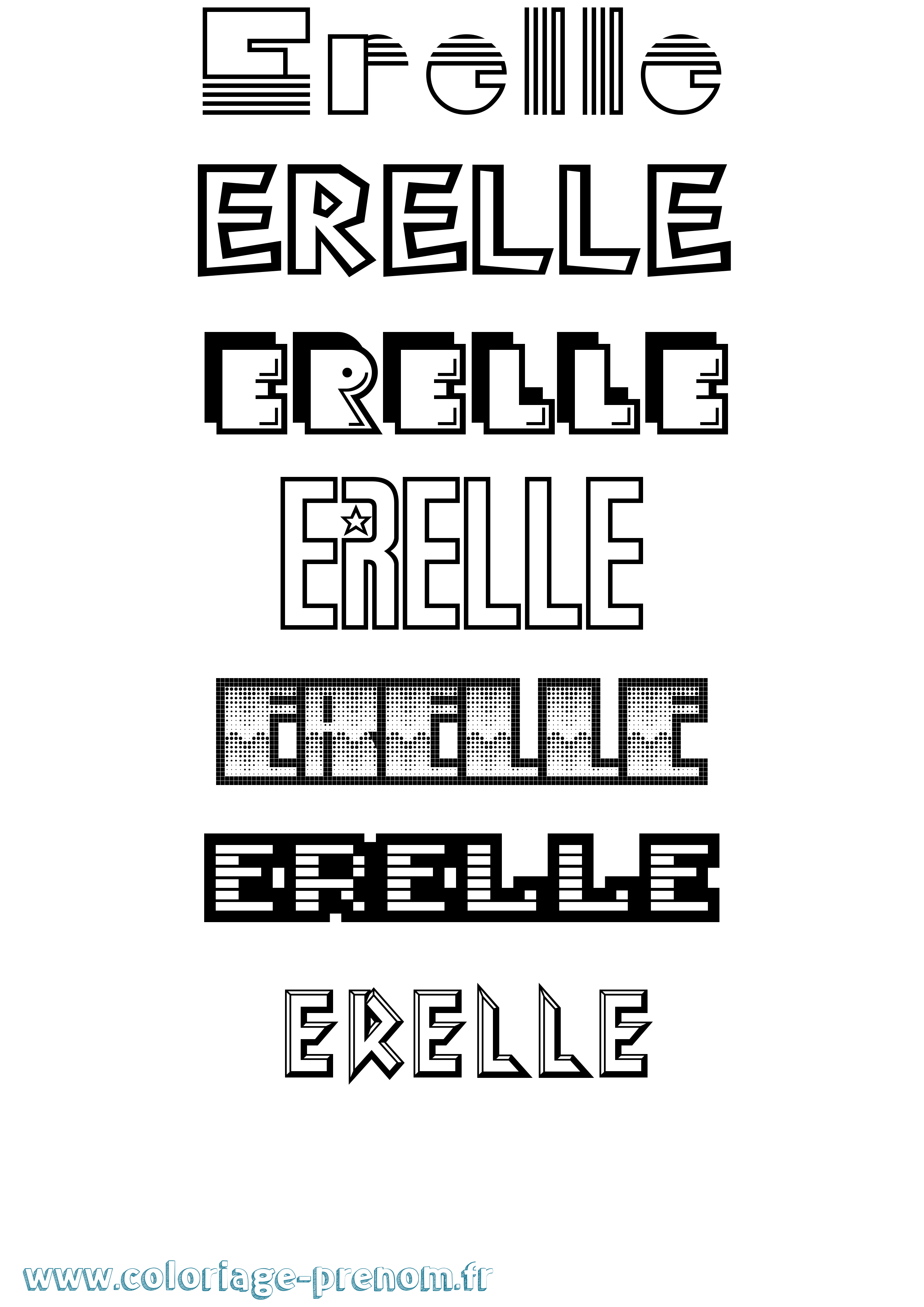 Coloriage Erelle Jeux Vidéos Coloriage prénom Erelle Jeux Vidéos