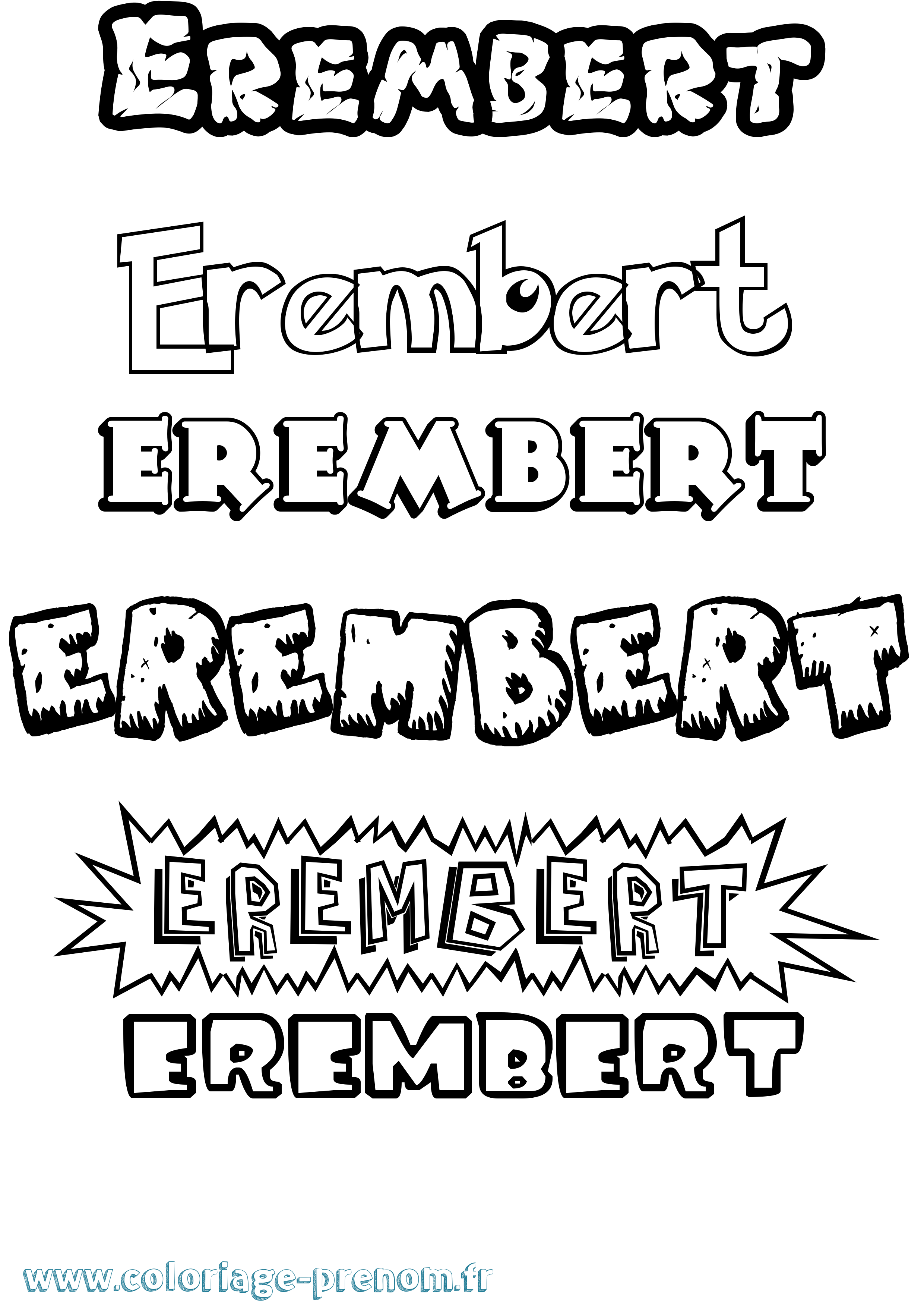 Coloriage prénom Erembert Dessin Animé