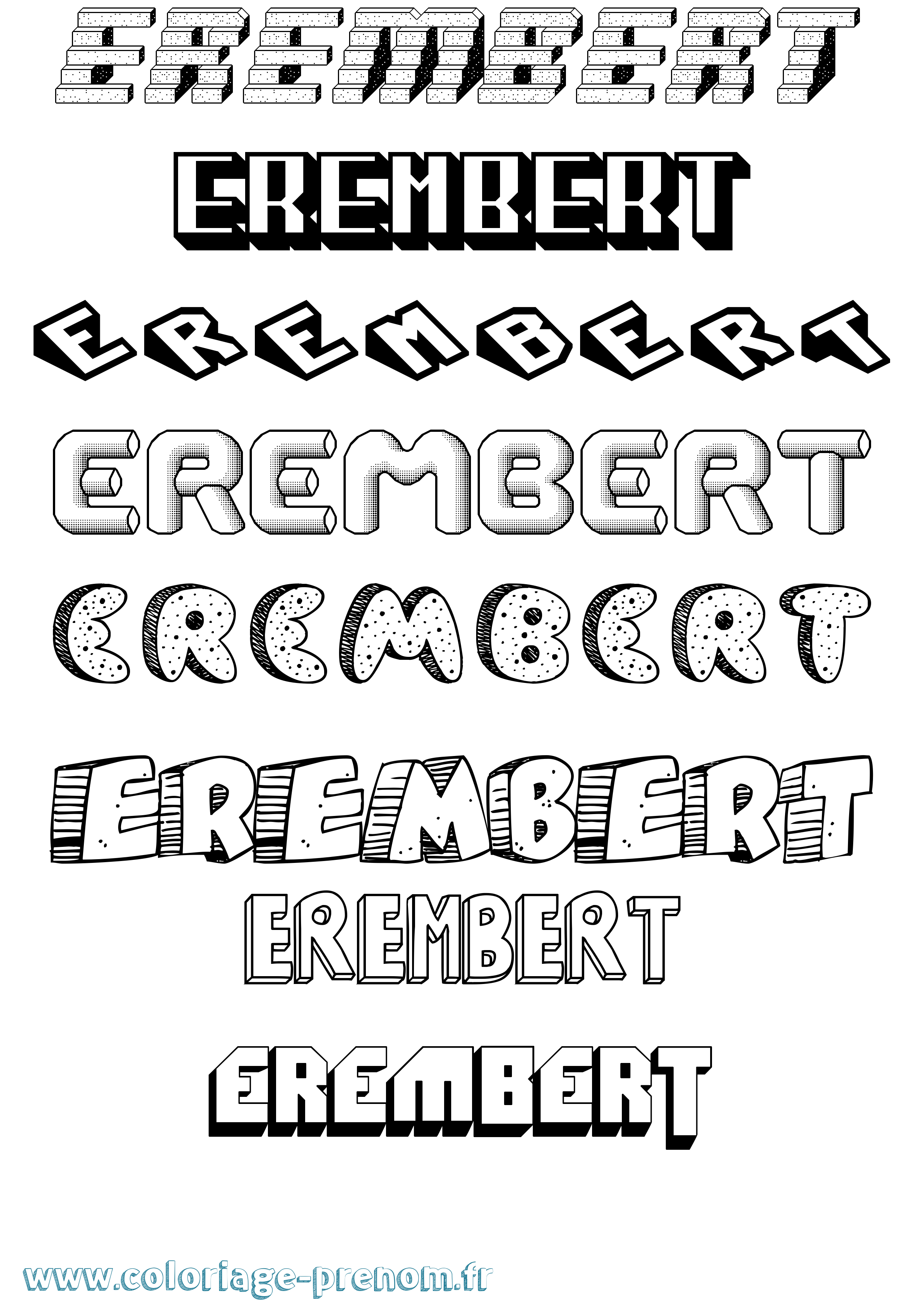 Coloriage prénom Erembert Effet 3D