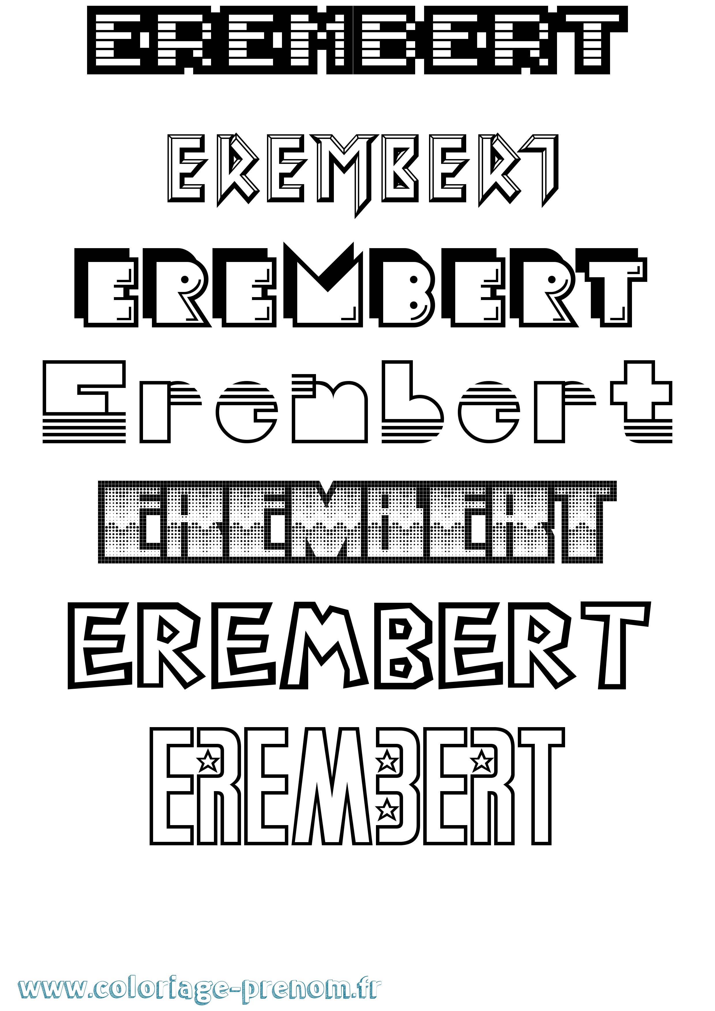 Coloriage prénom Erembert Jeux Vidéos