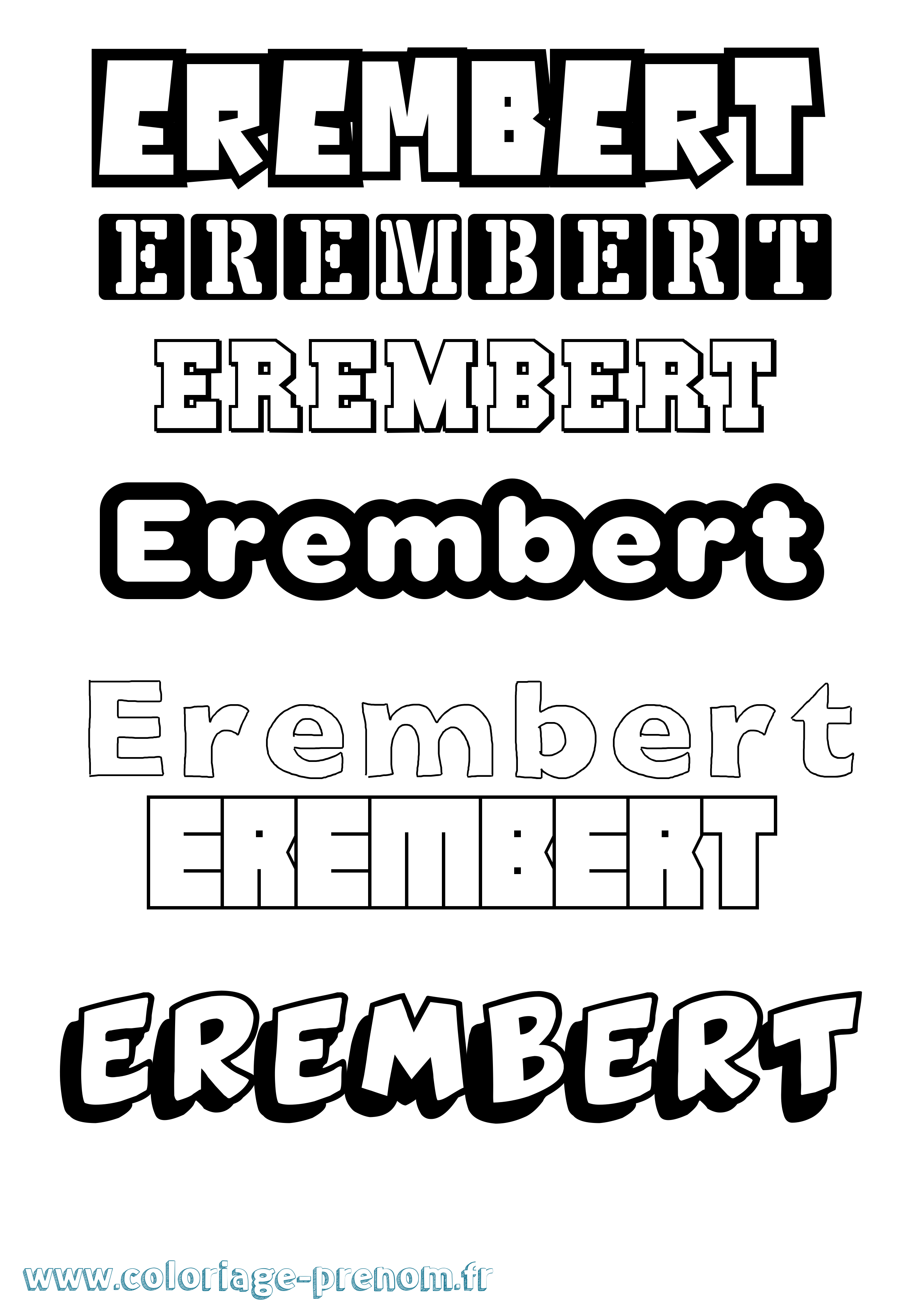 Coloriage prénom Erembert Simple