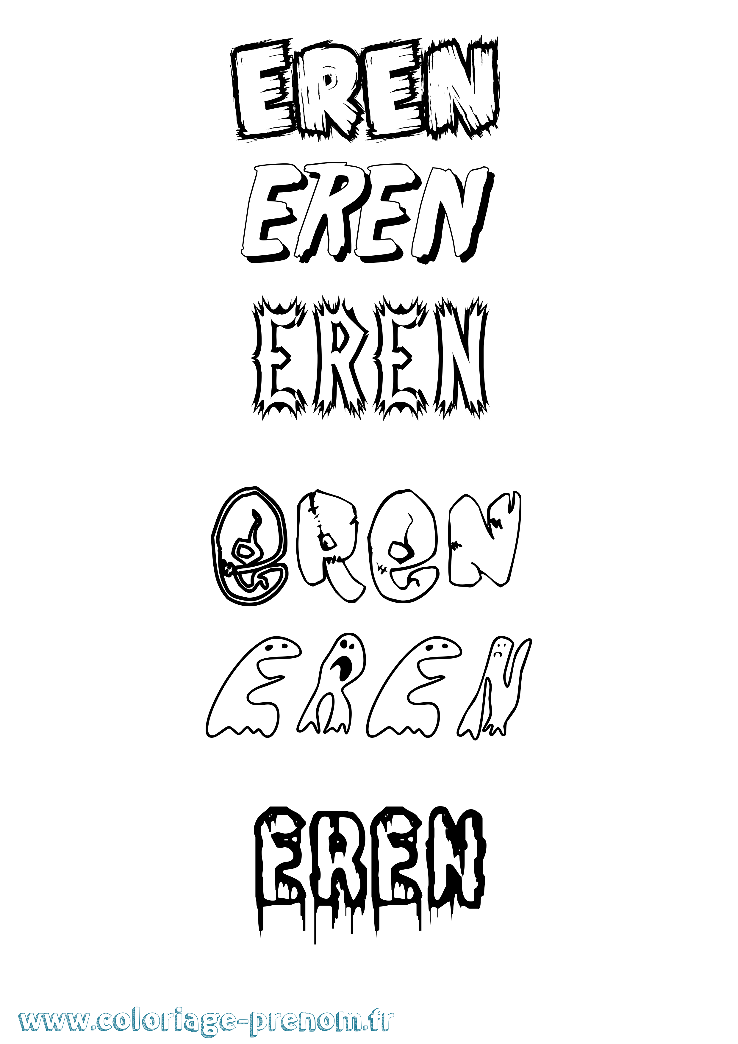 Coloriage prénom Eren Frisson
