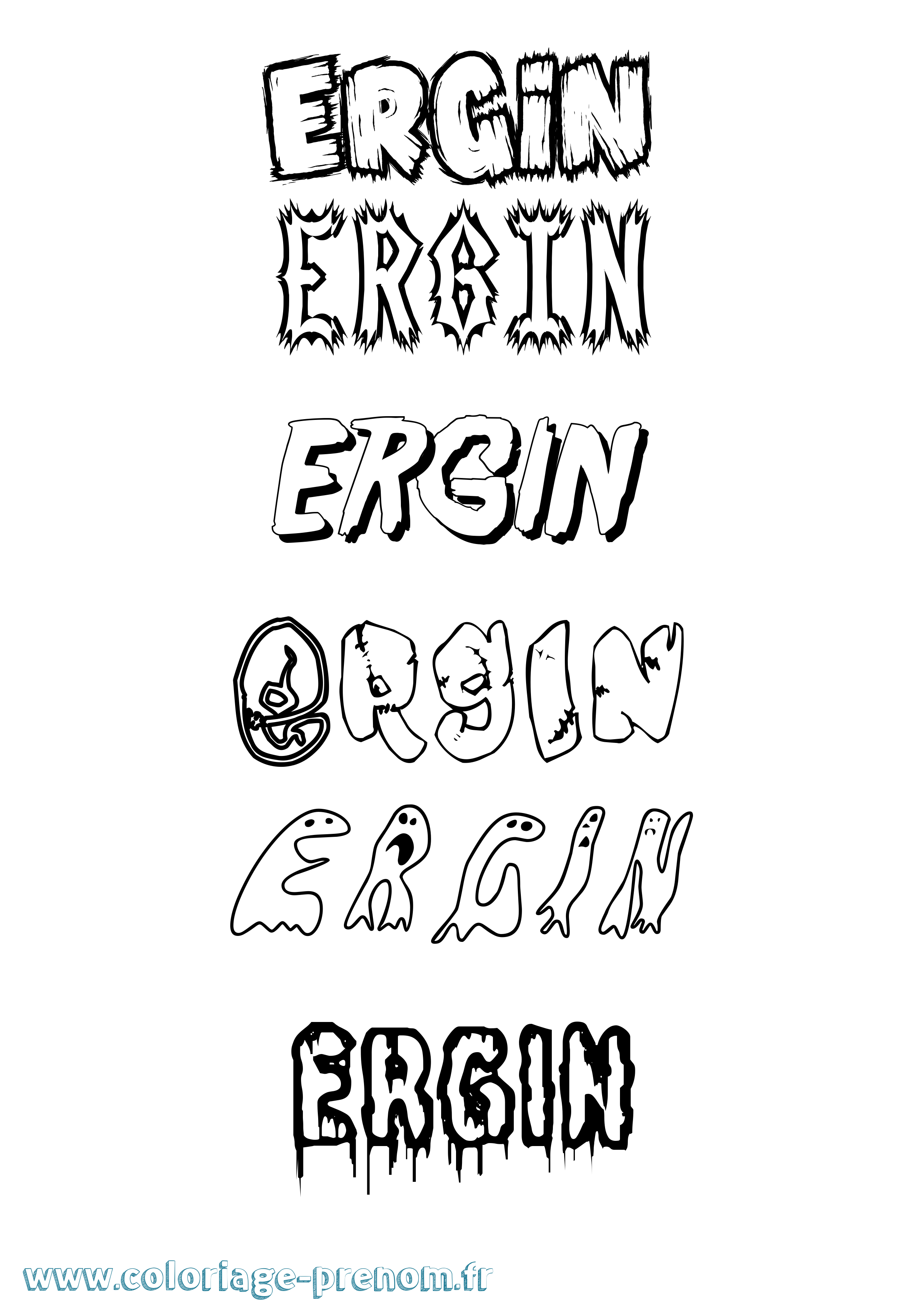 Coloriage prénom Ergin Frisson