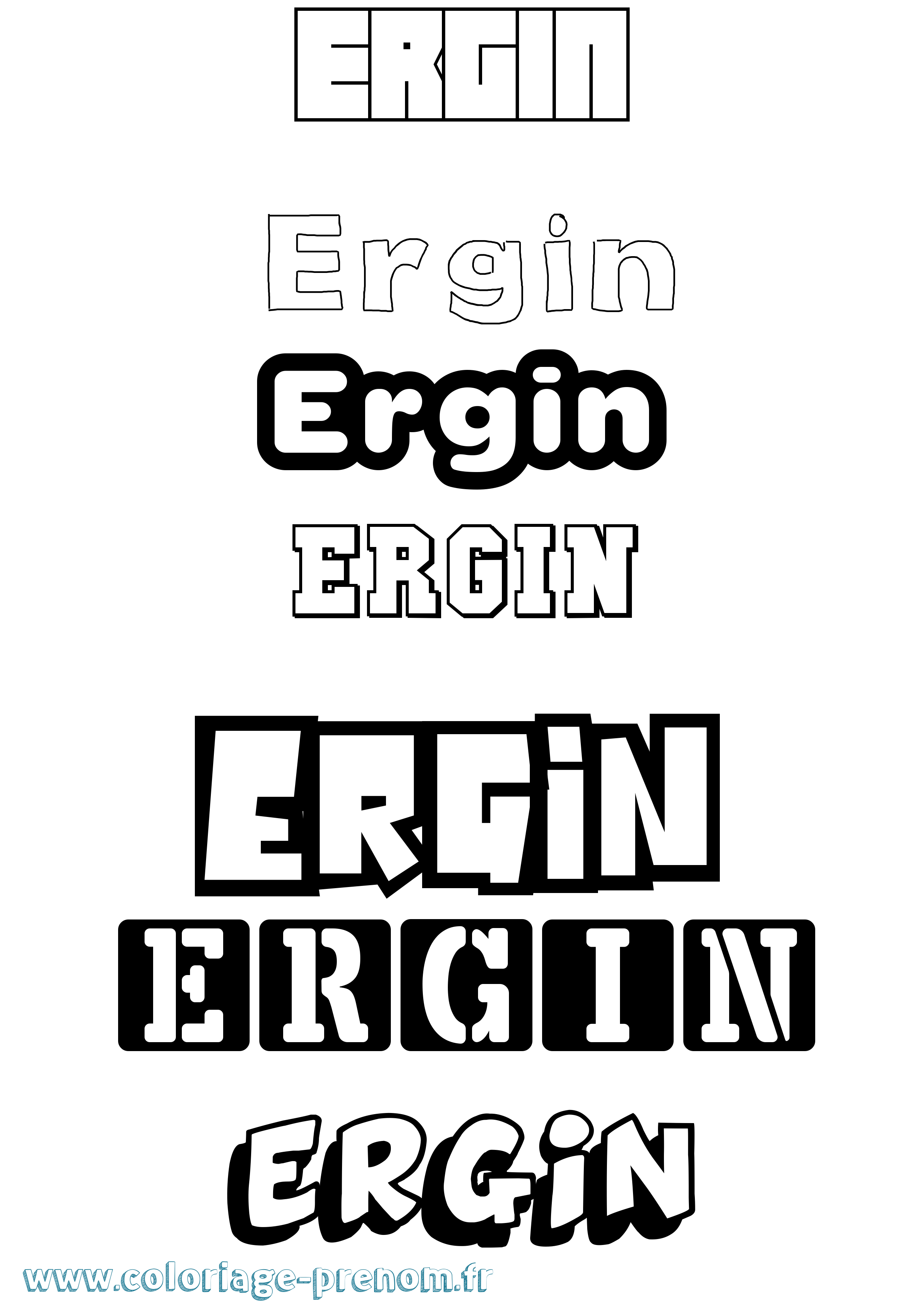 Coloriage prénom Ergin Simple