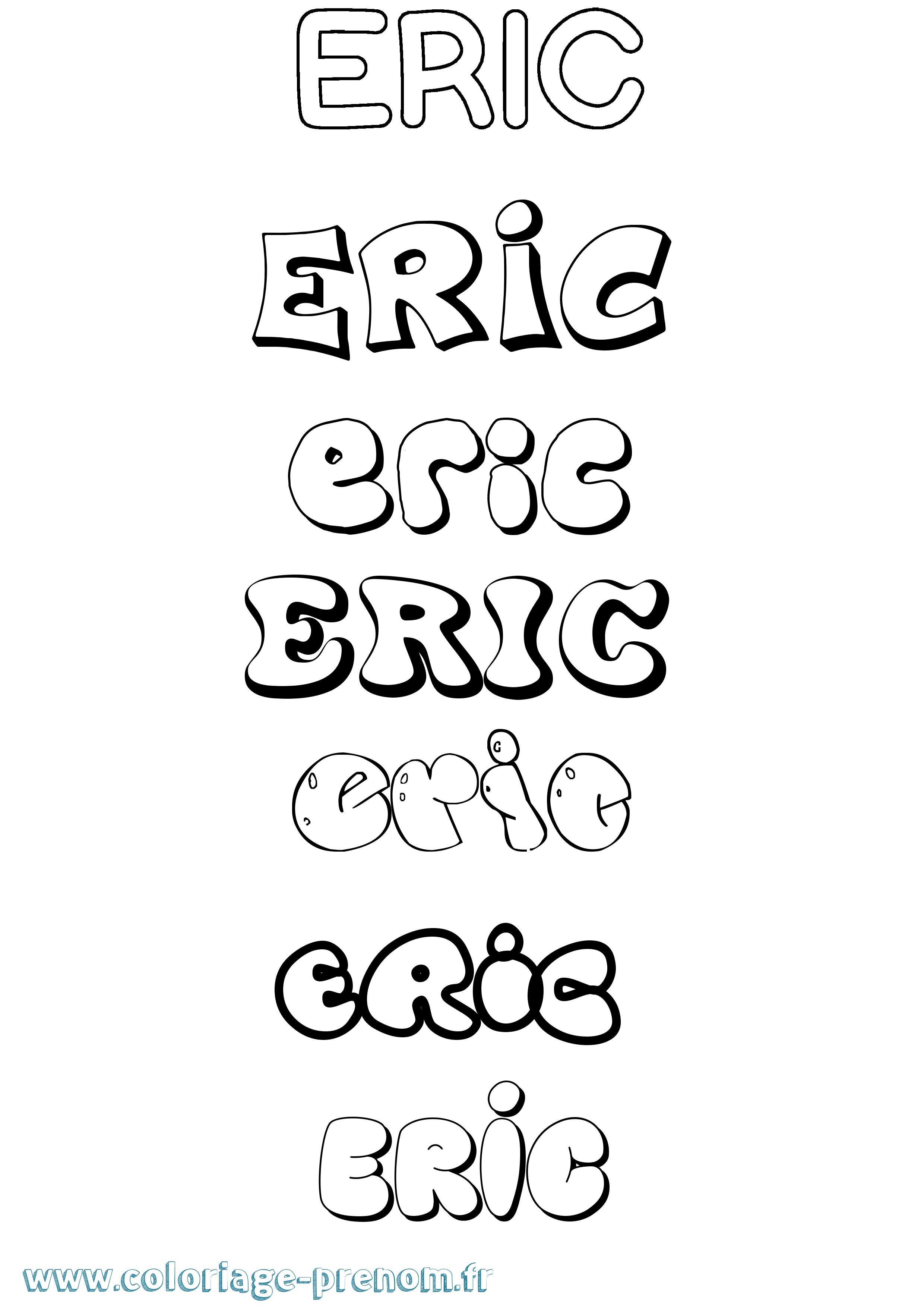 Coloriage prénom Eric Bubble