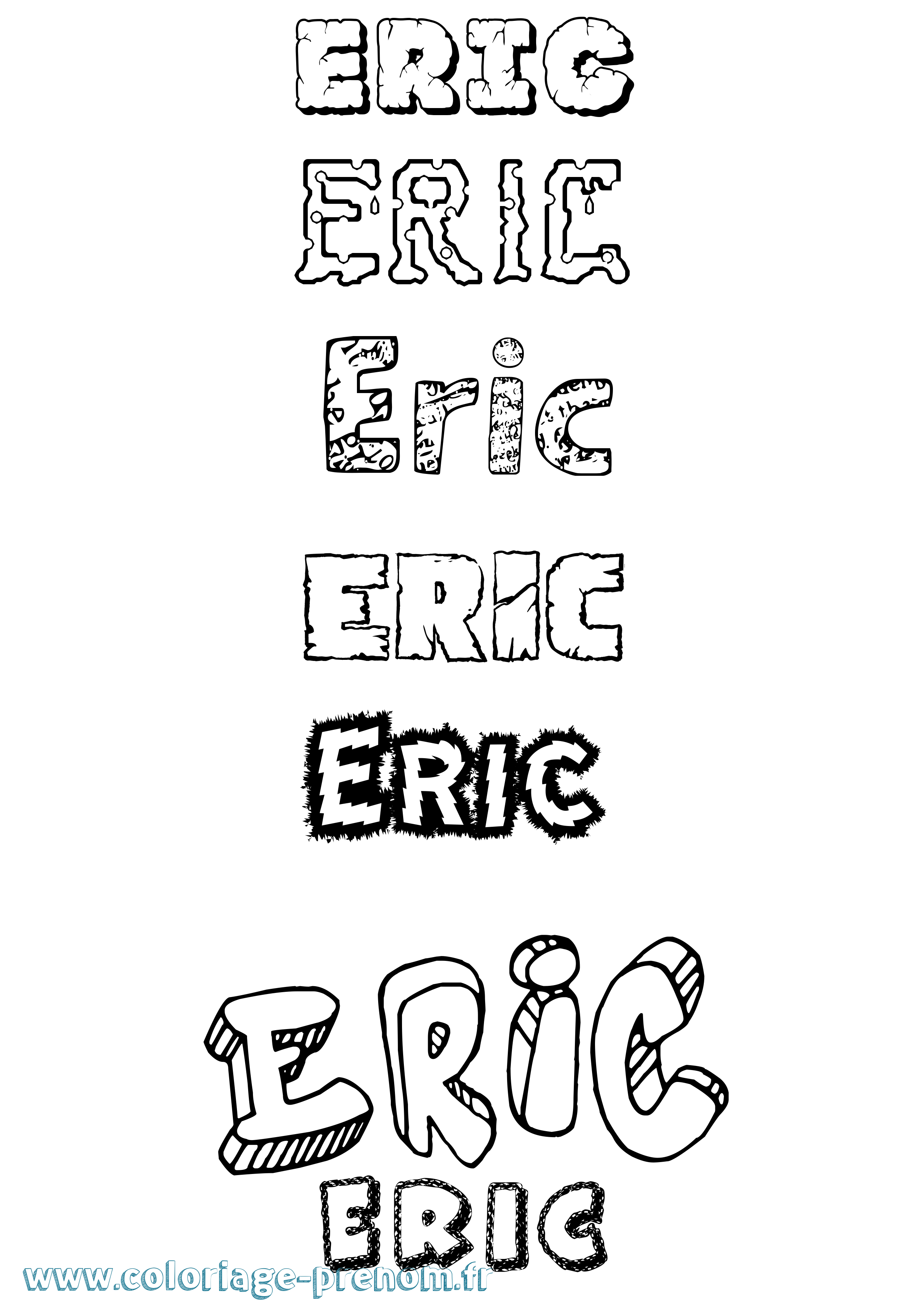 Coloriage Eric Destructuré Coloriage prénom Eric Destructuré