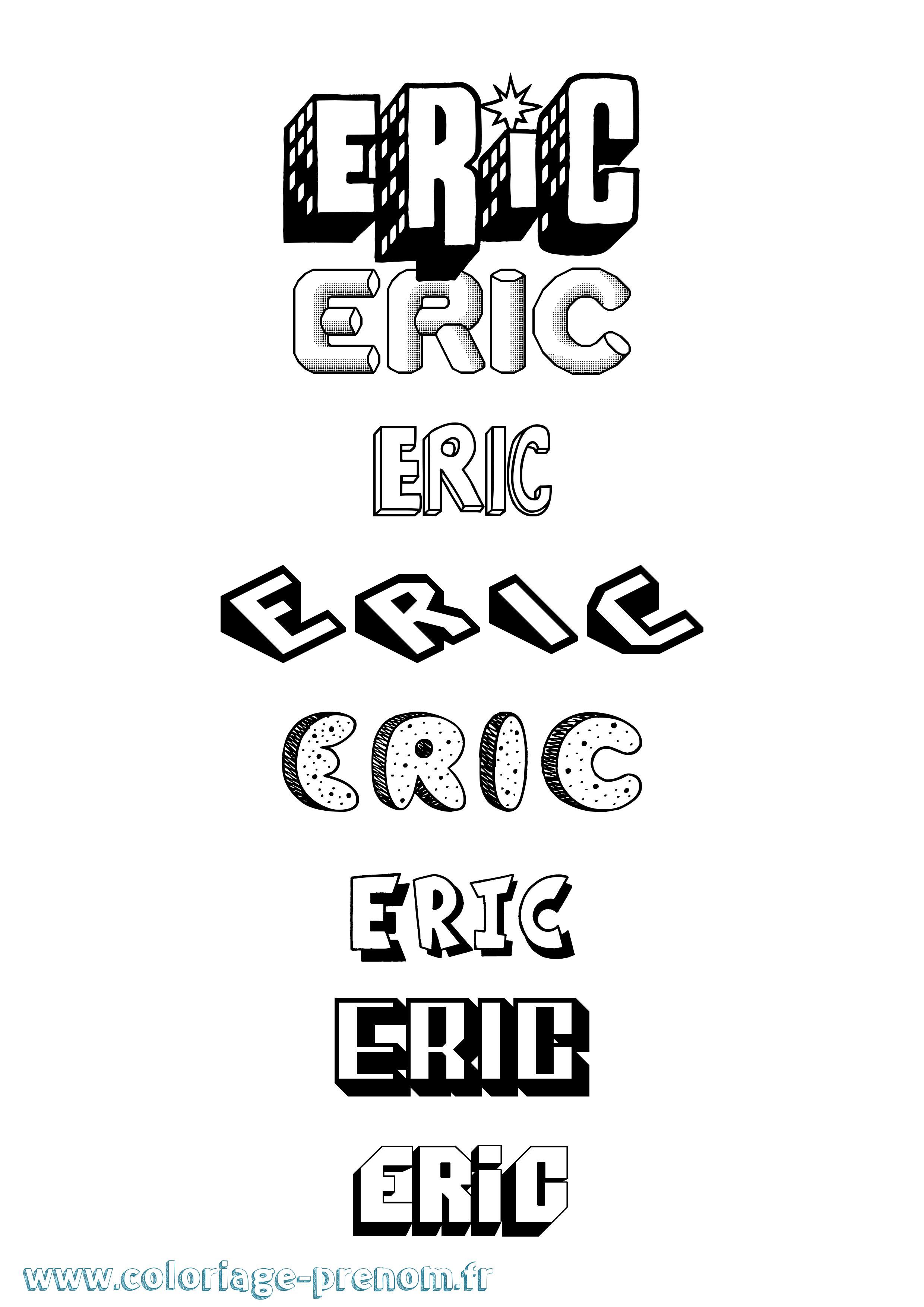 Coloriage Eric Effet 3D Coloriage prénom Eric Effet 3D
