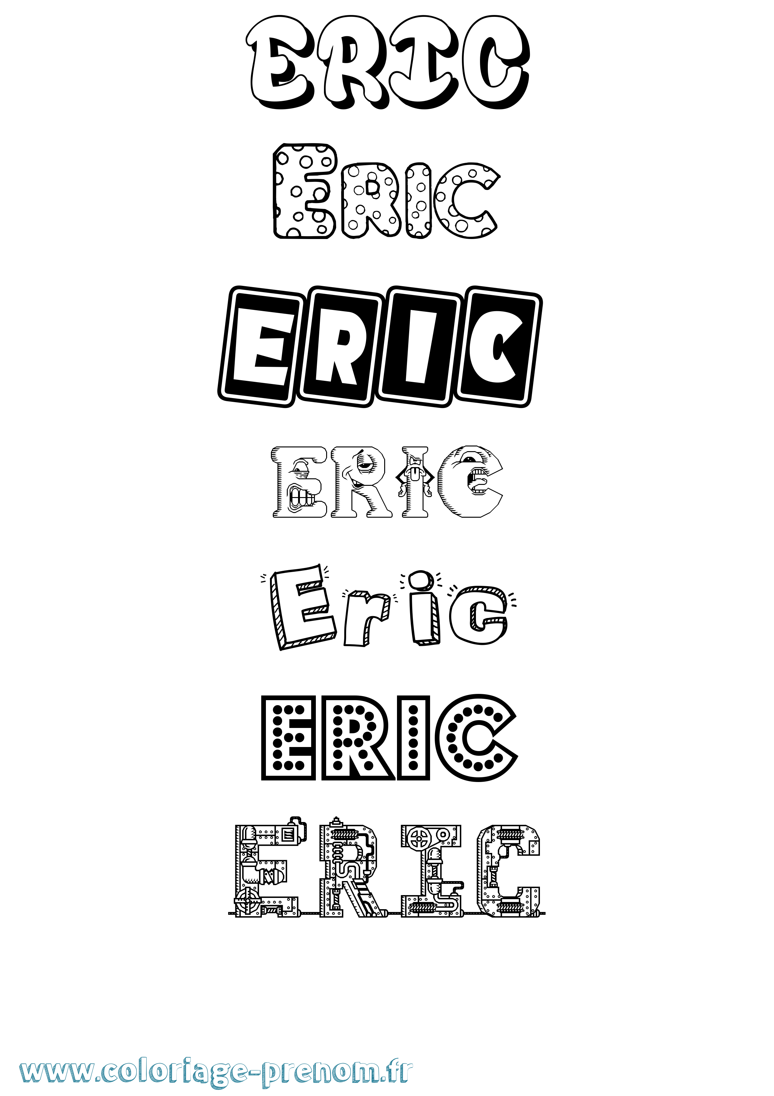 Coloriage Eric Fun Coloriage prénom Eric Fun