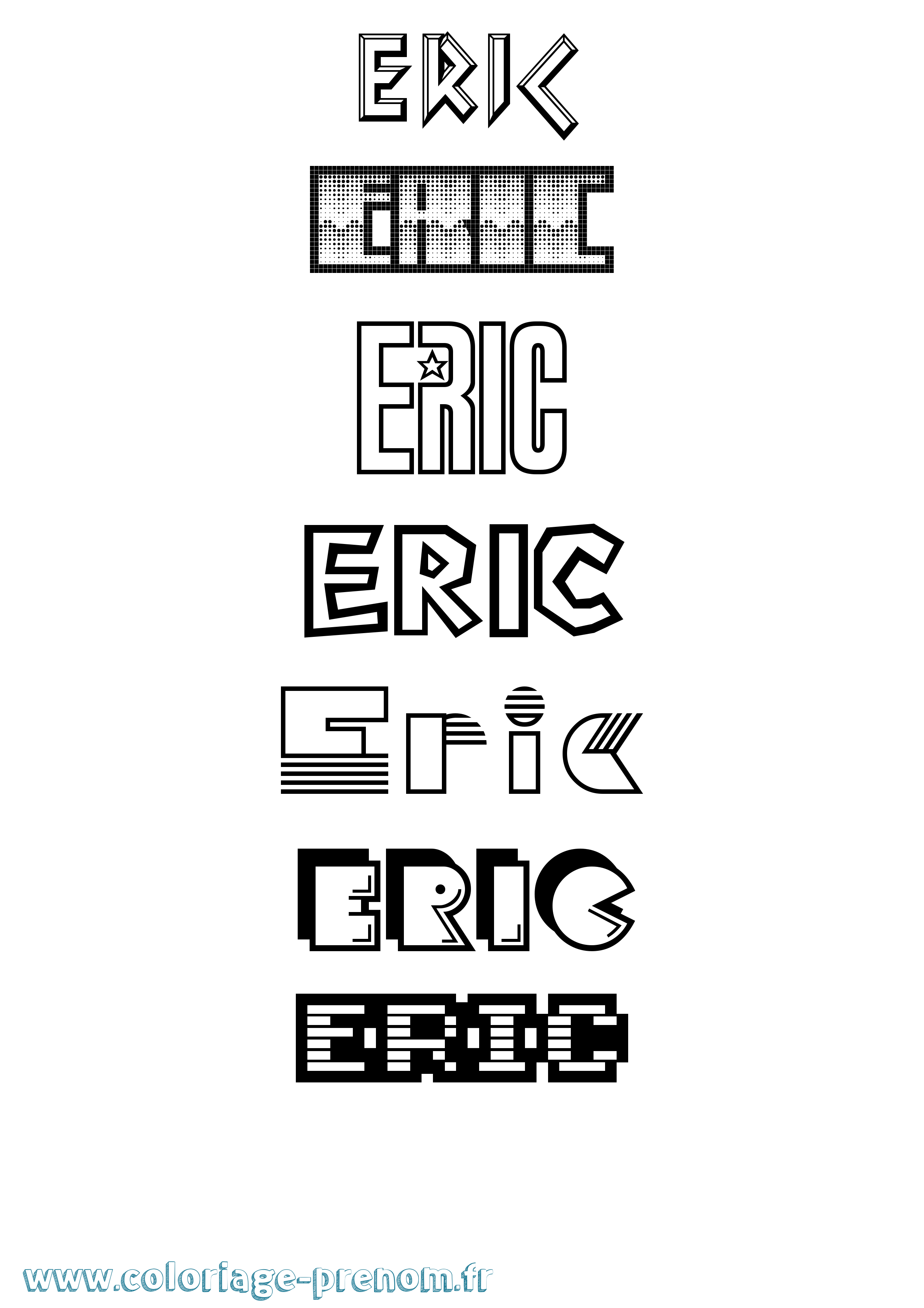 Coloriage prénom Eric Jeux Vidéos