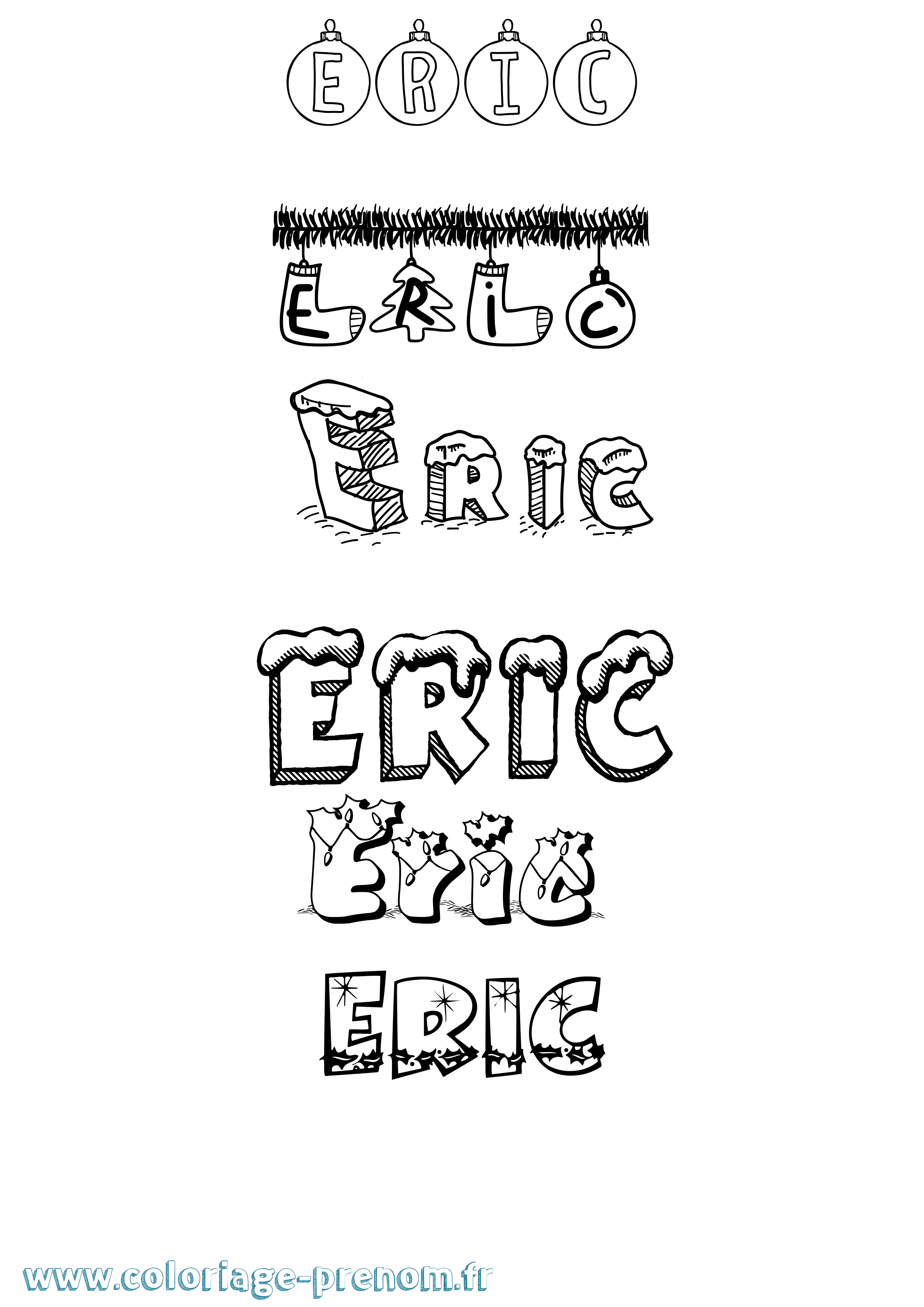 Coloriage prénom Eric Noël