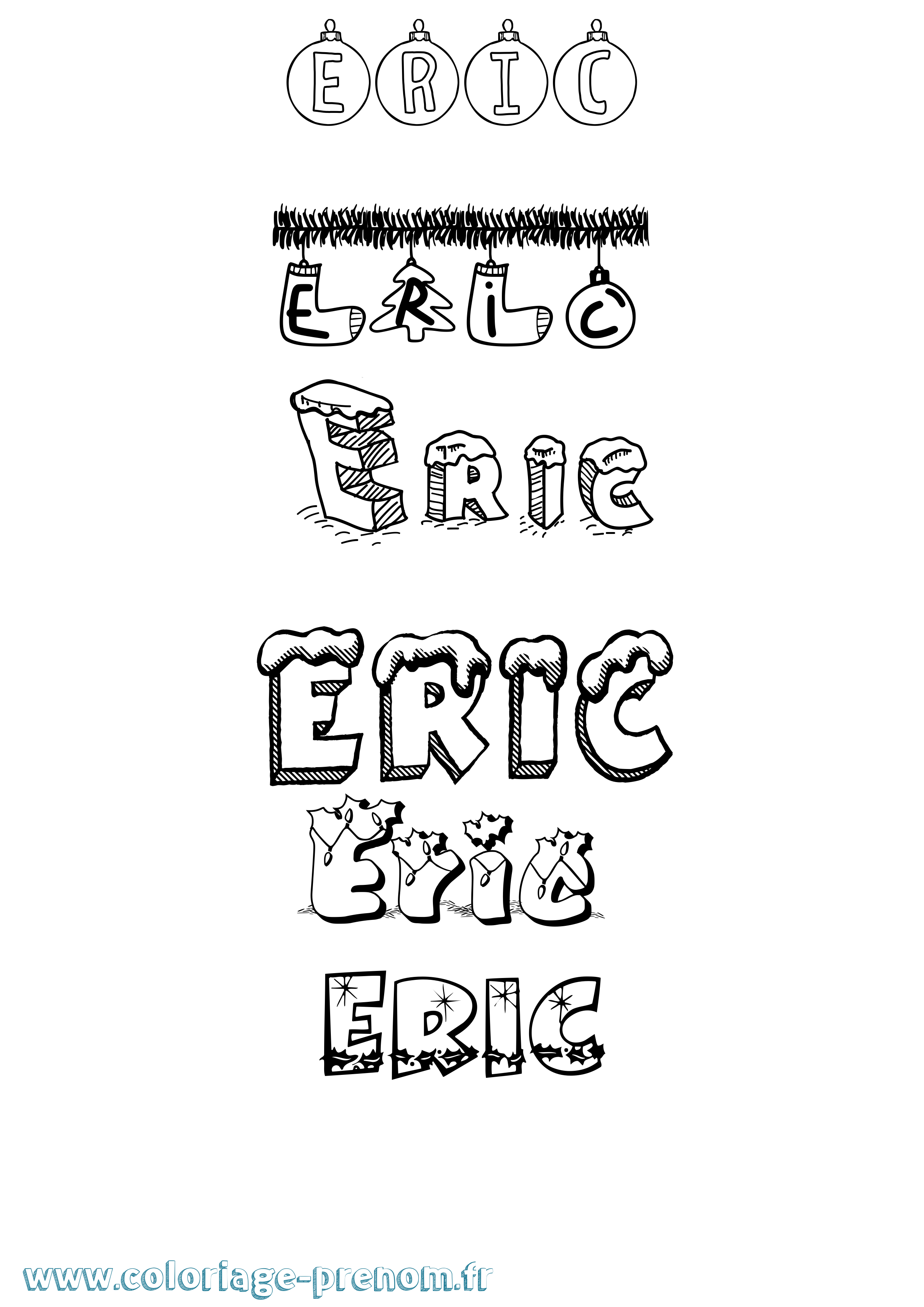 Coloriage Eric Noël Coloriage prénom Eric Noël