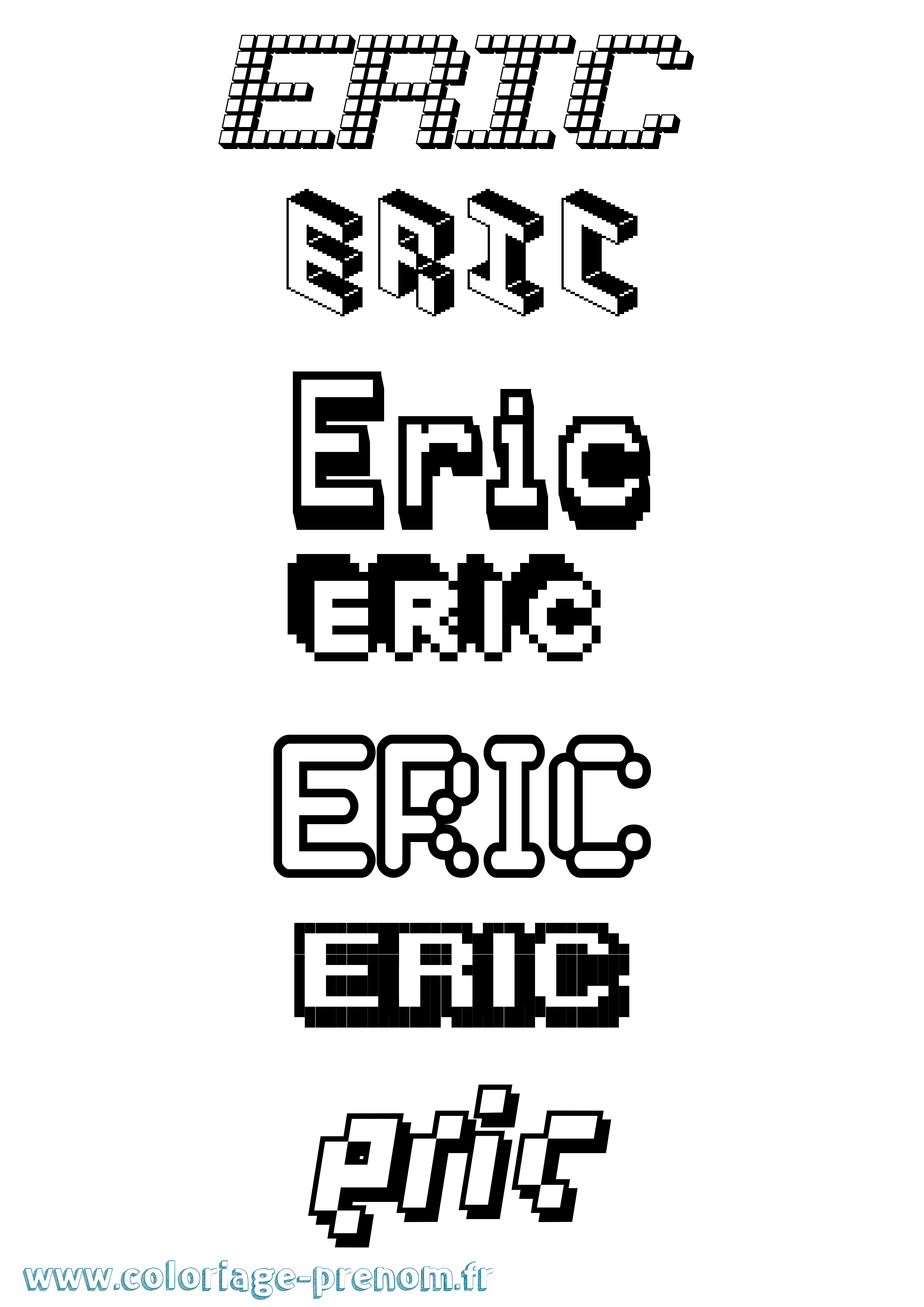 Coloriage prénom Eric Pixel