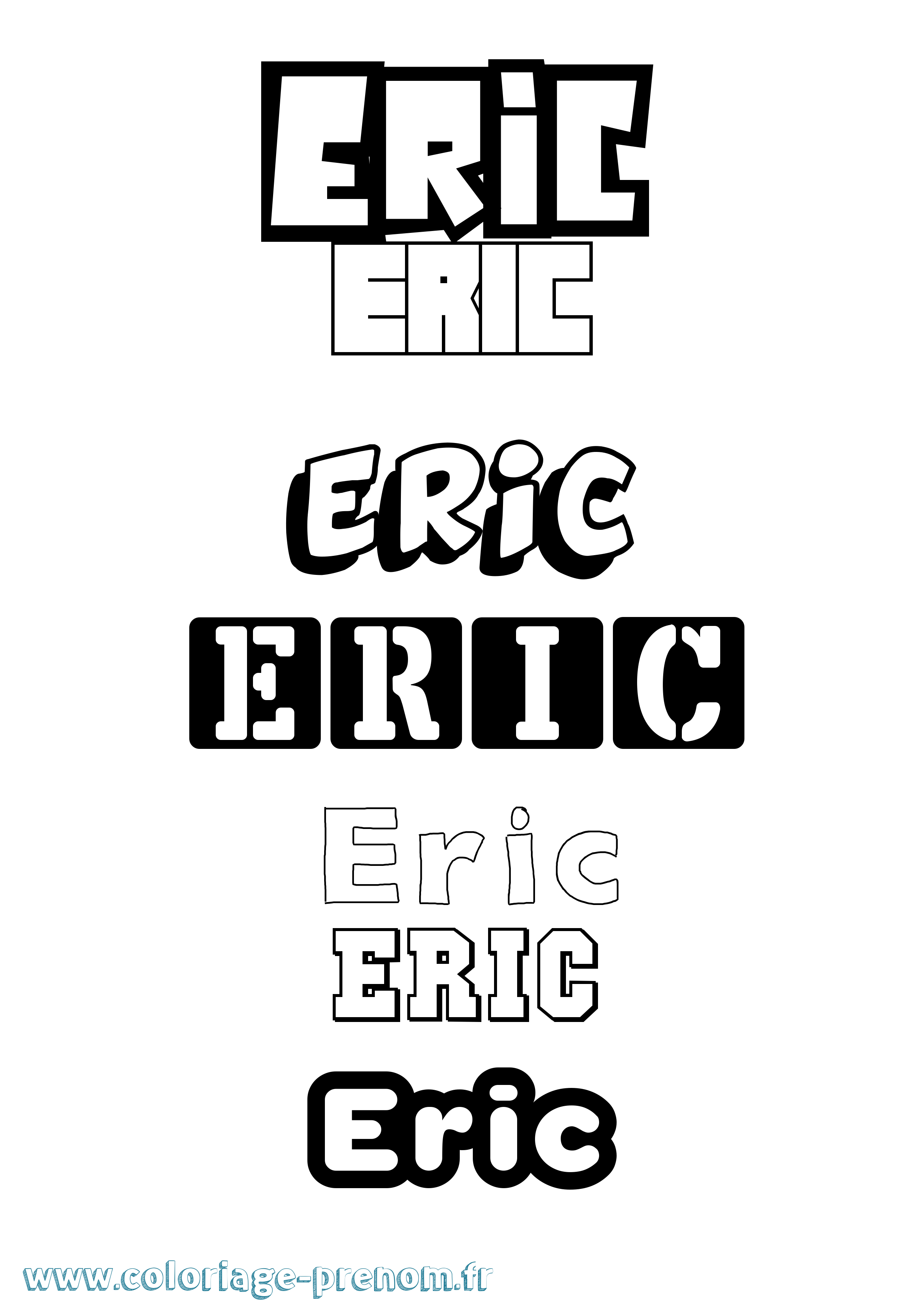 Coloriage prénom Eric Simple