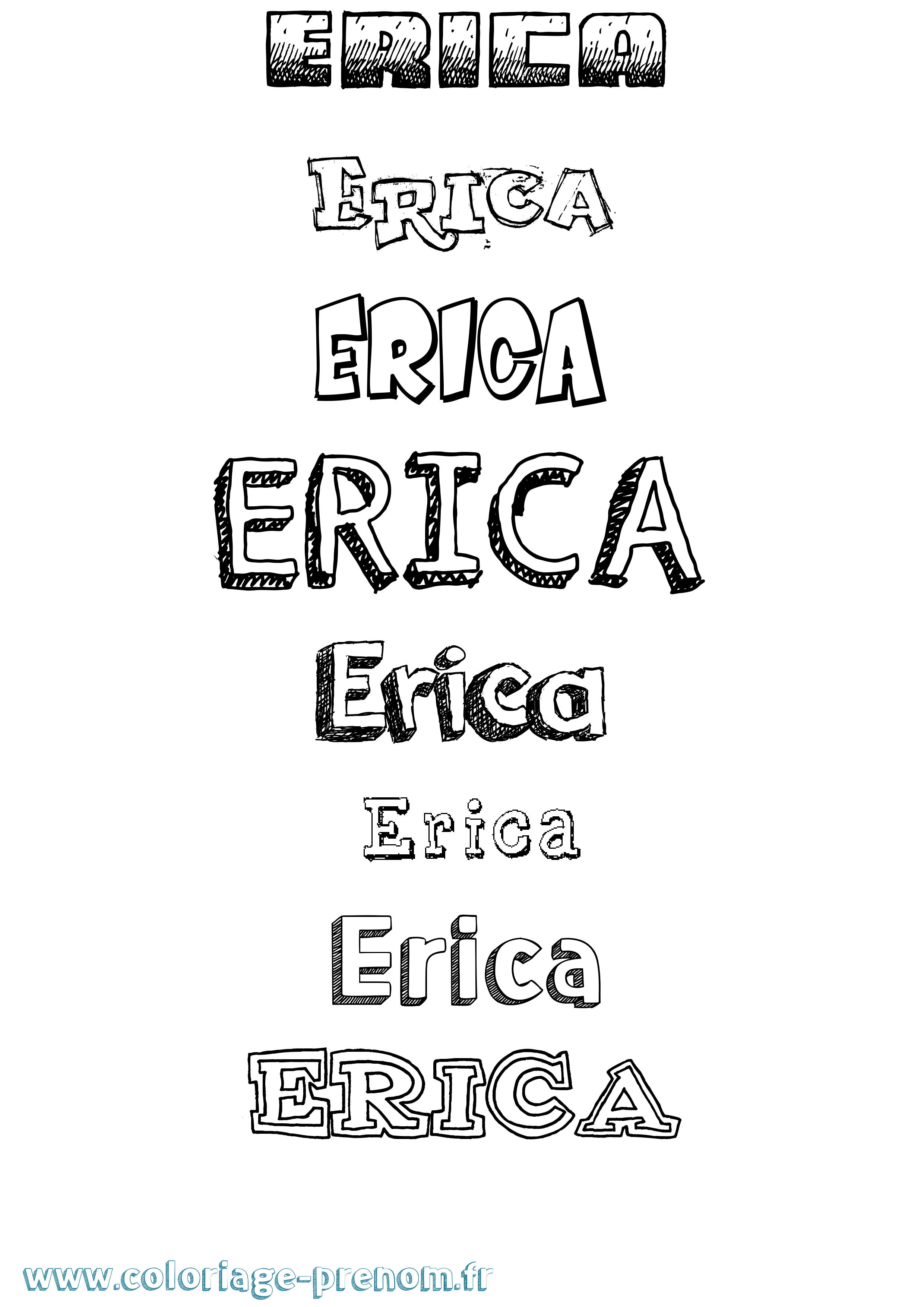 Coloriage prénom Erica Dessiné