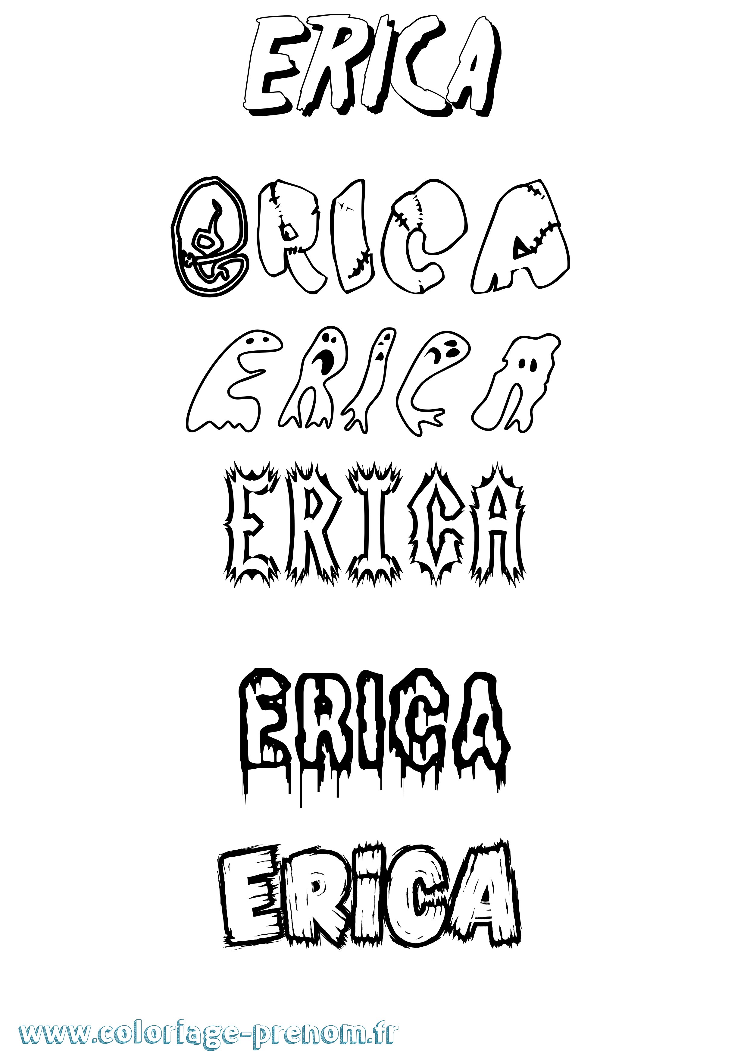 Coloriage prénom Erica Frisson