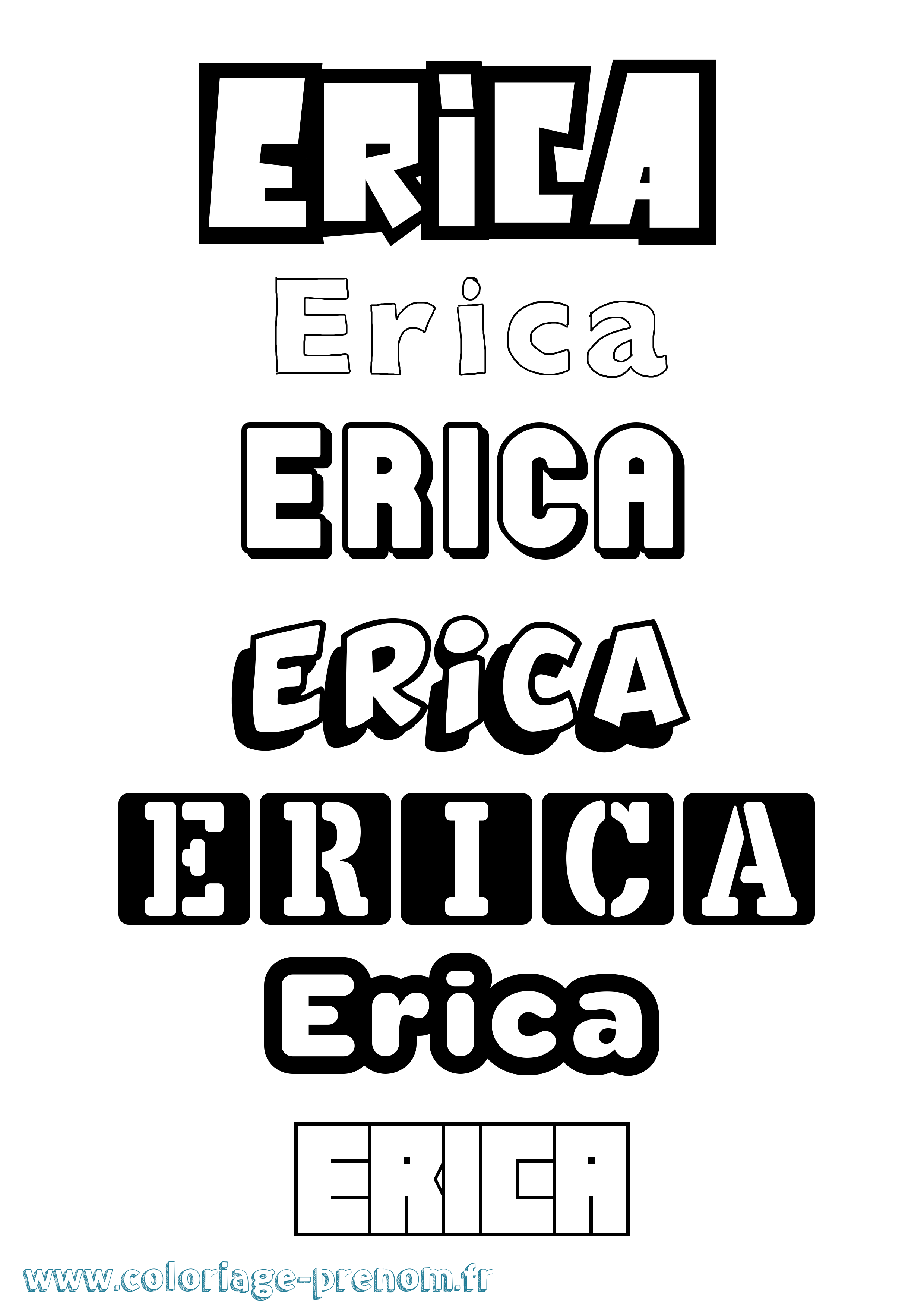 Coloriage prénom Erica Simple