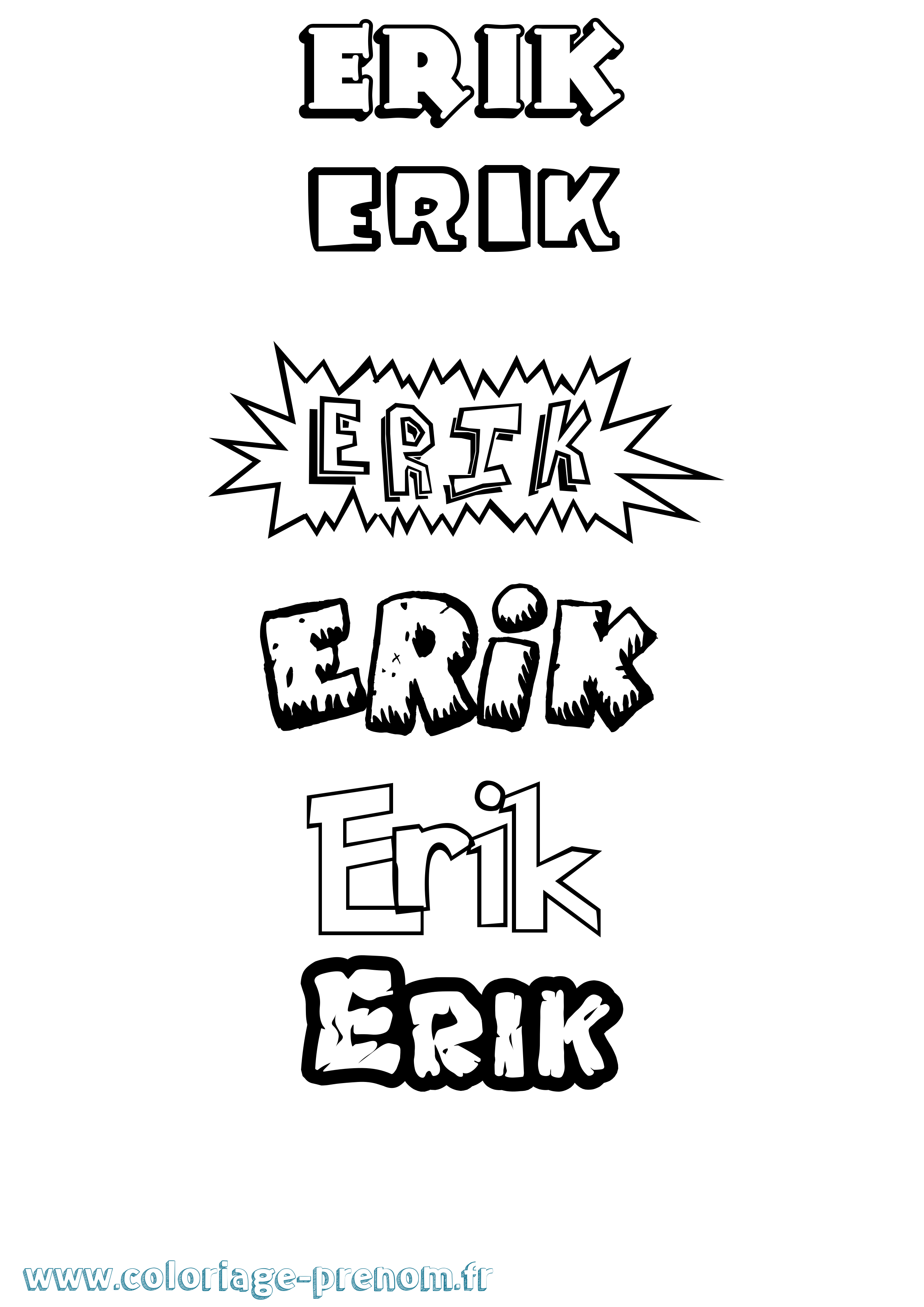 Coloriage Erik Coloriage prénom Erik