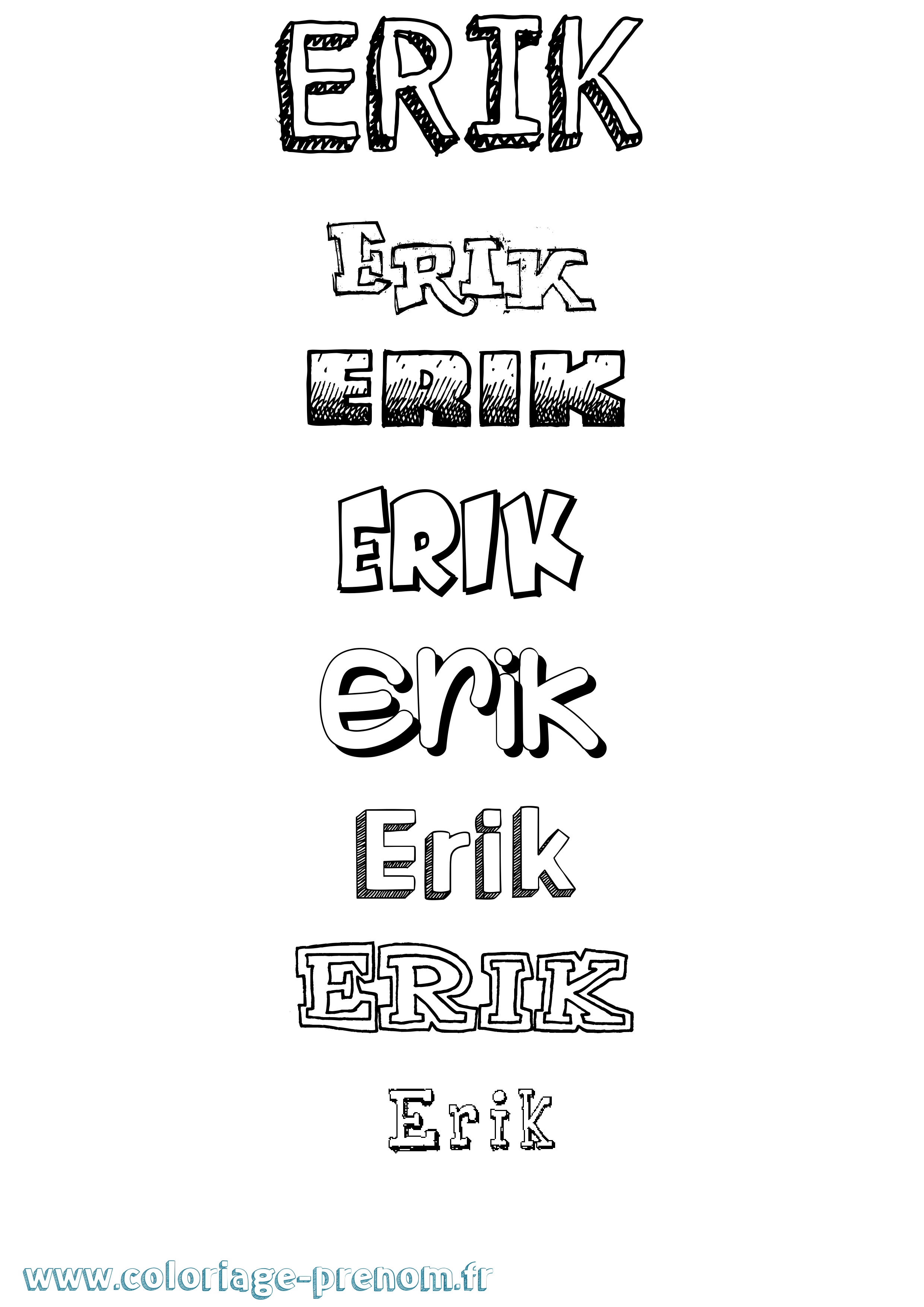 Coloriage Erik Coloriage prénom Erik