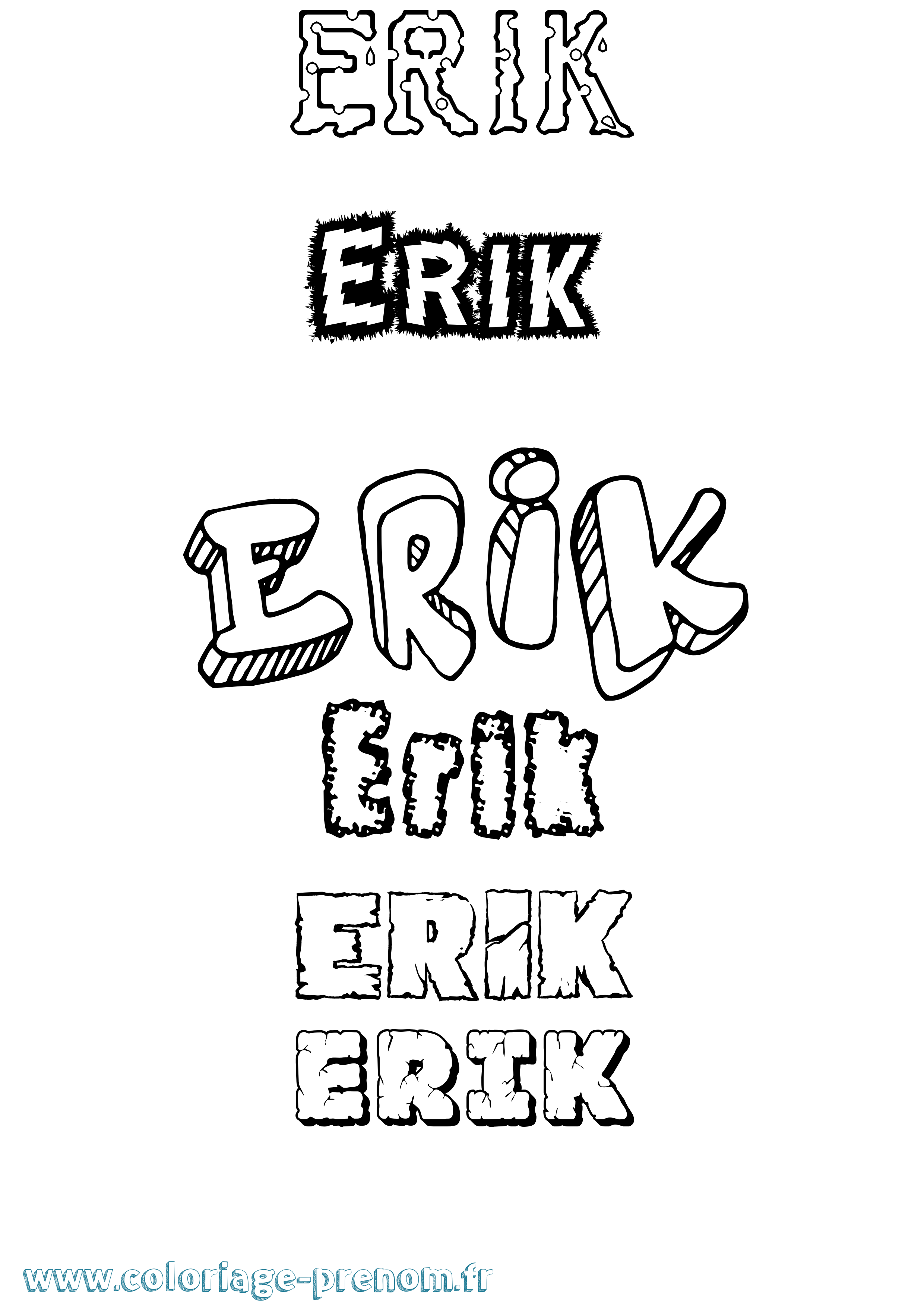 Coloriage Erik Coloriage prénom Erik