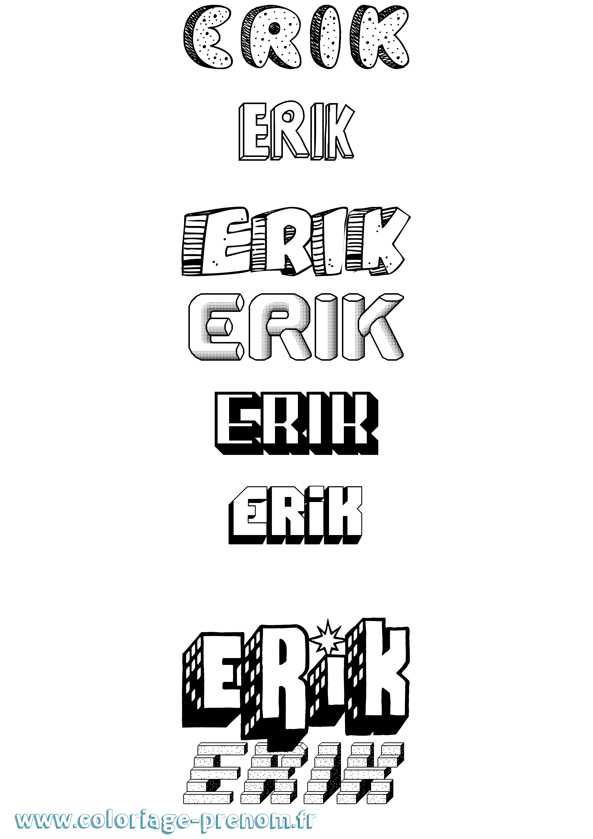 Coloriage Erik Coloriage prénom Erik