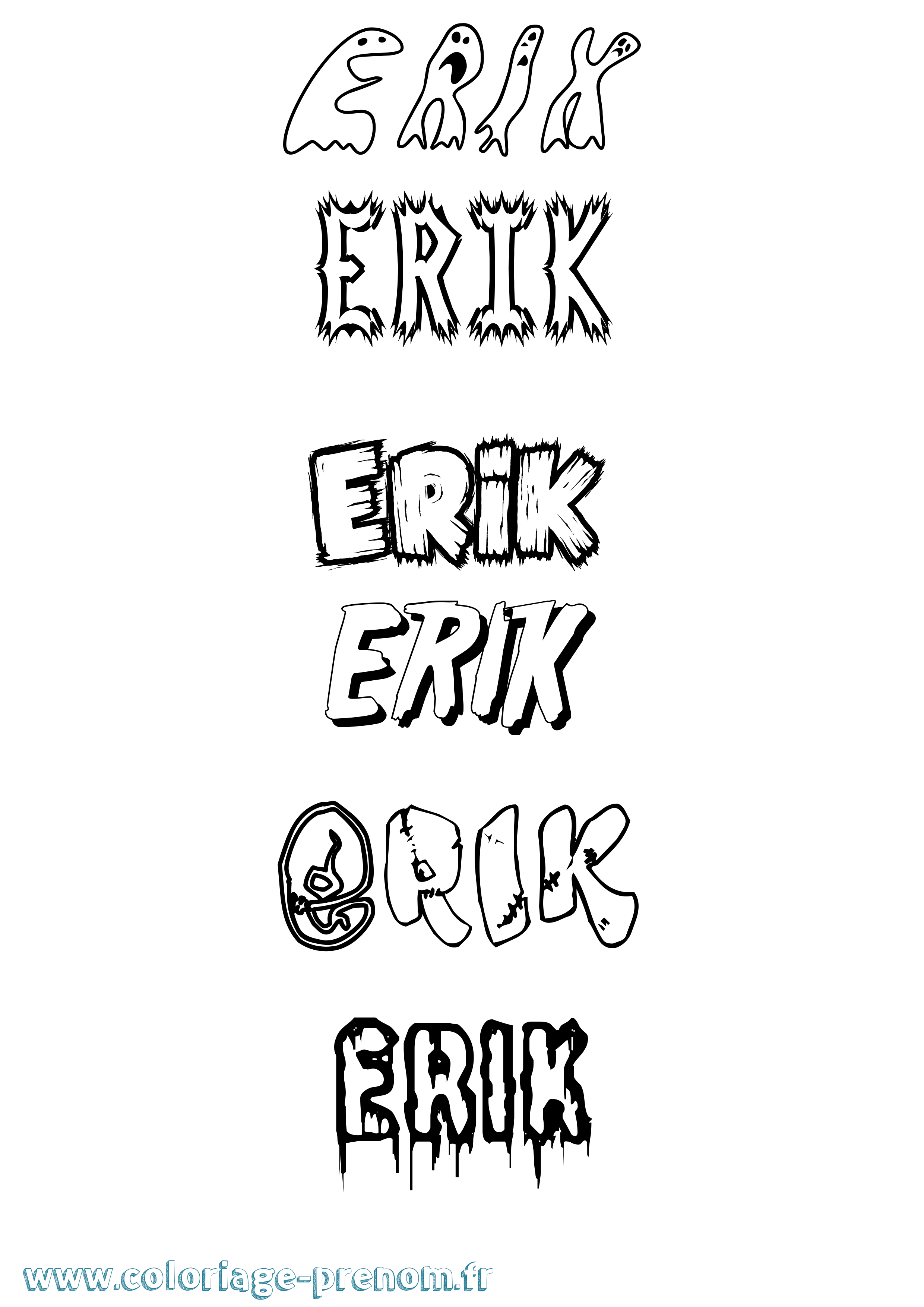 Coloriage prénom Erik Frisson
