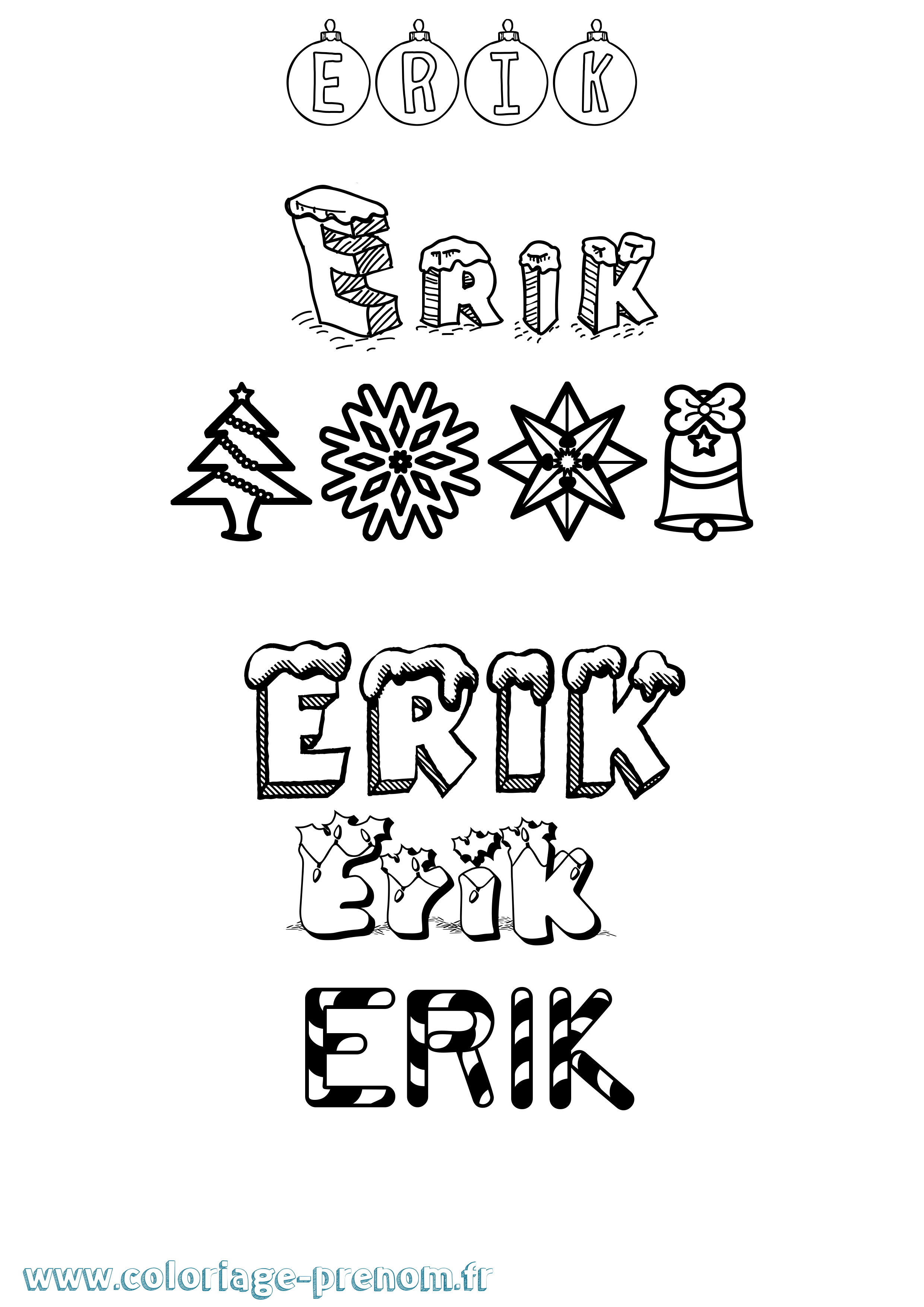 Coloriage Erik Coloriage prénom Erik