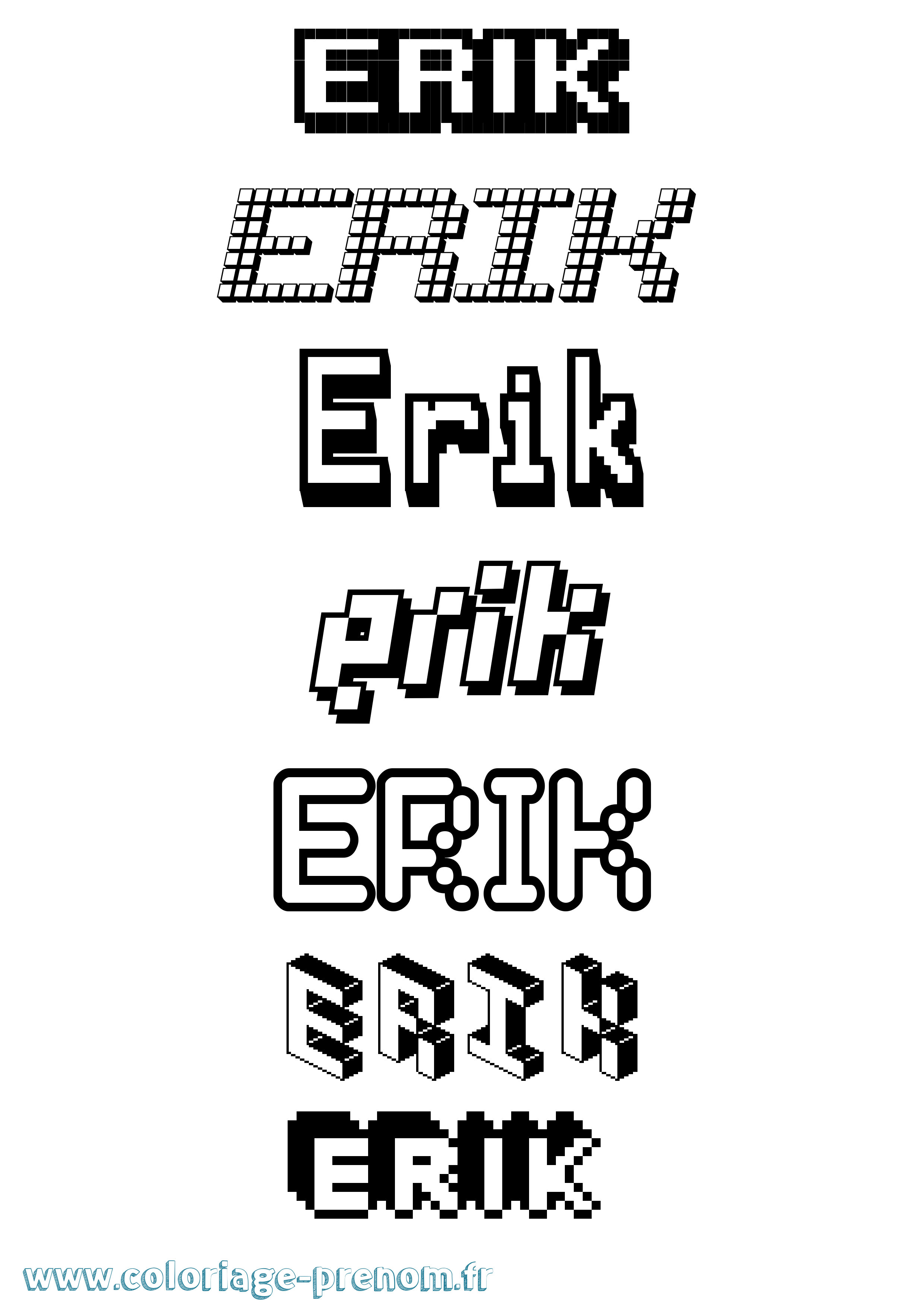 Coloriage Erik Coloriage prénom Erik