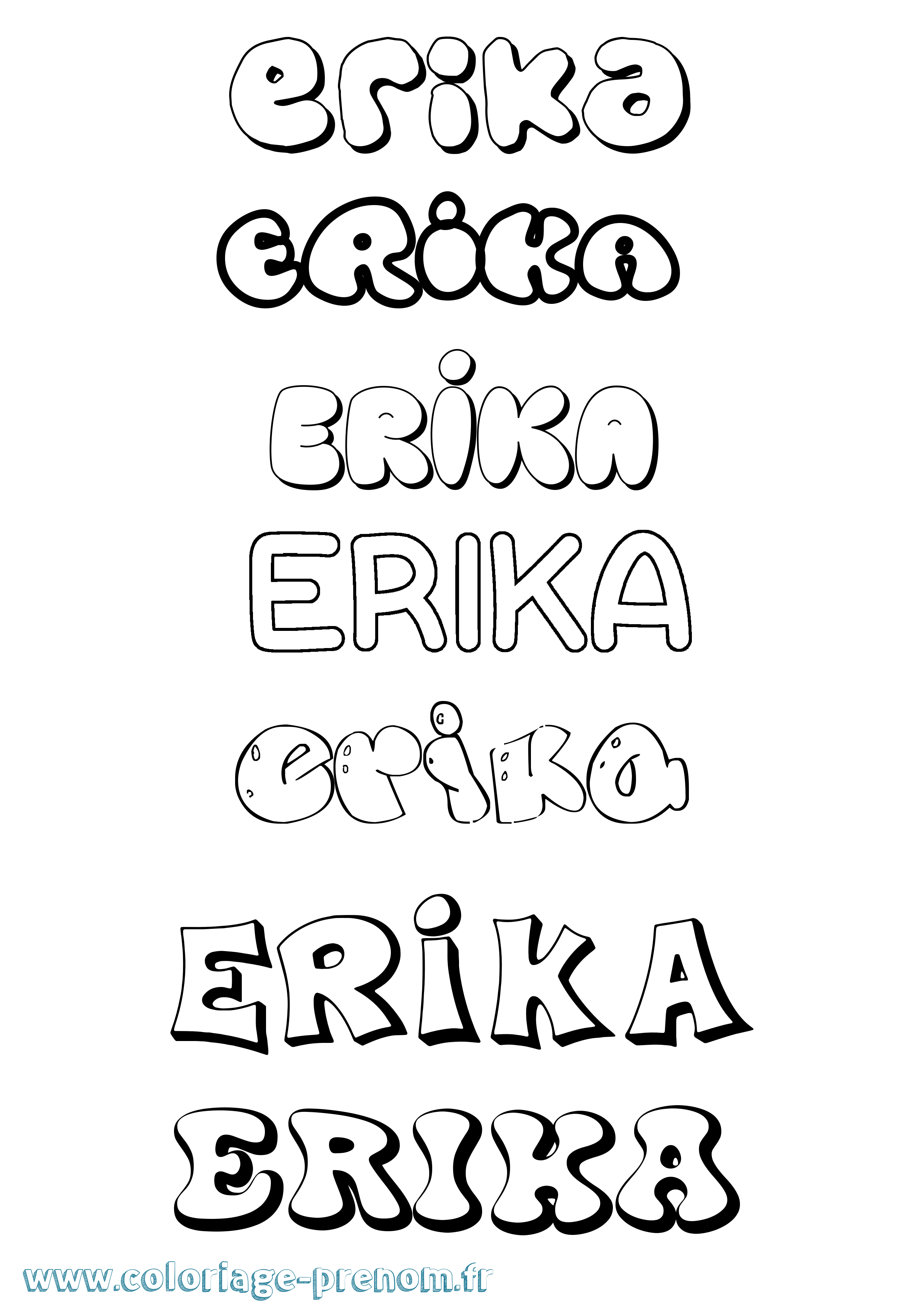 Coloriage prénom Erika