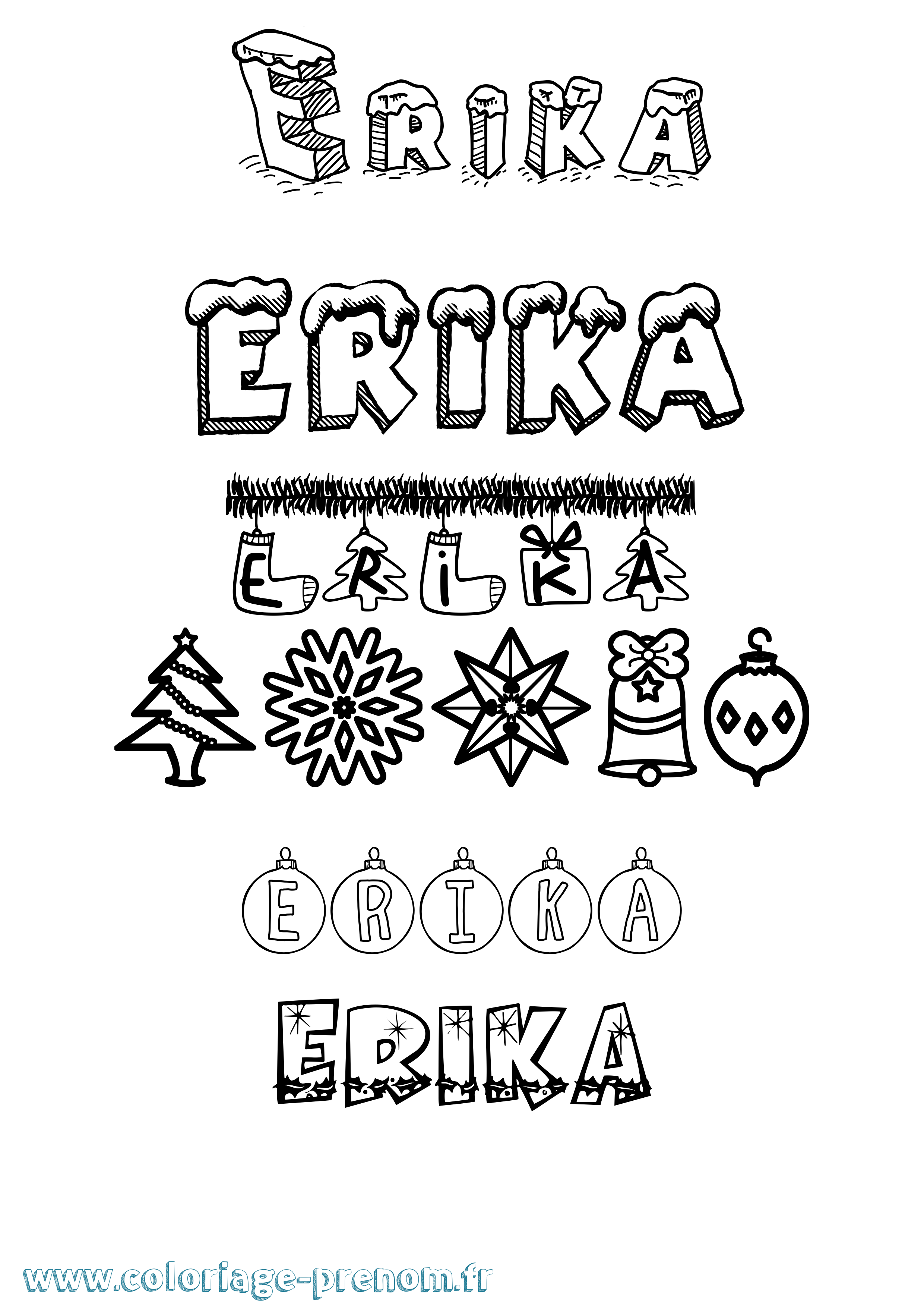 Coloriage prénom Erika