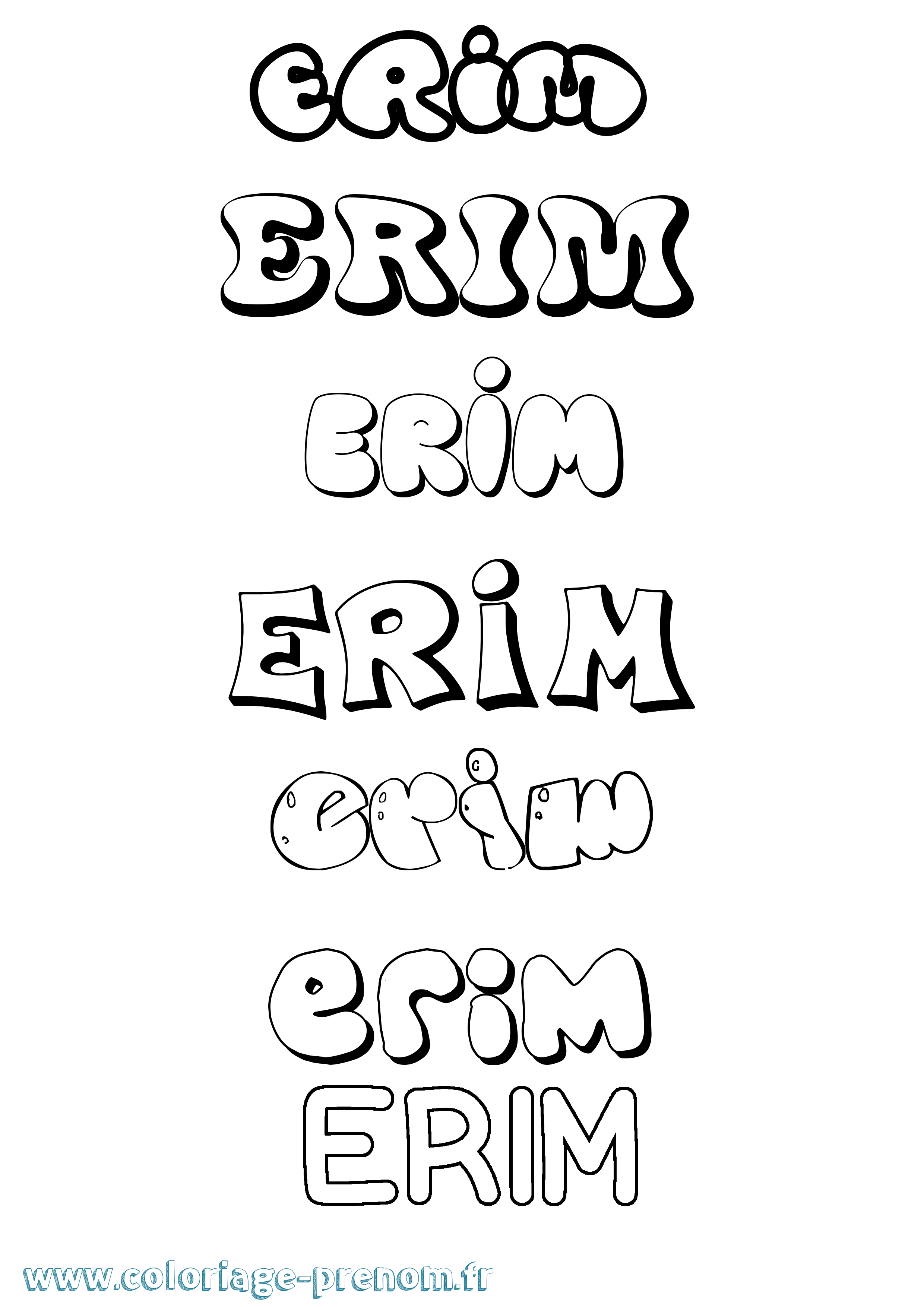 Coloriage prénom Erim Bubble