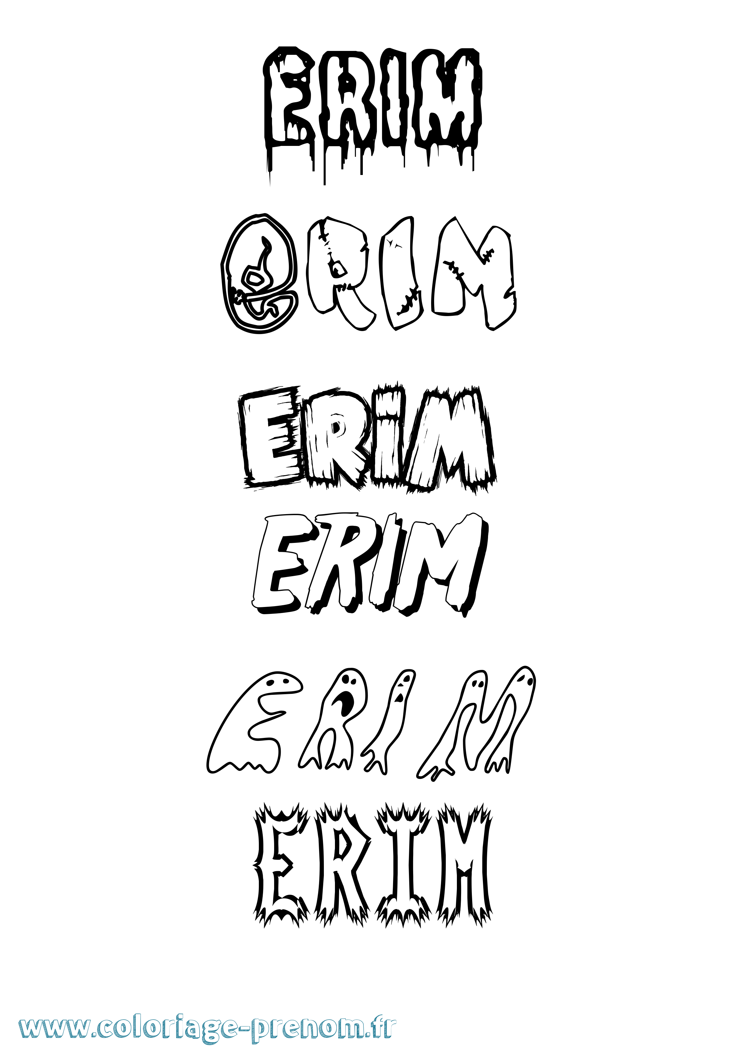 Coloriage prénom Erim Frisson