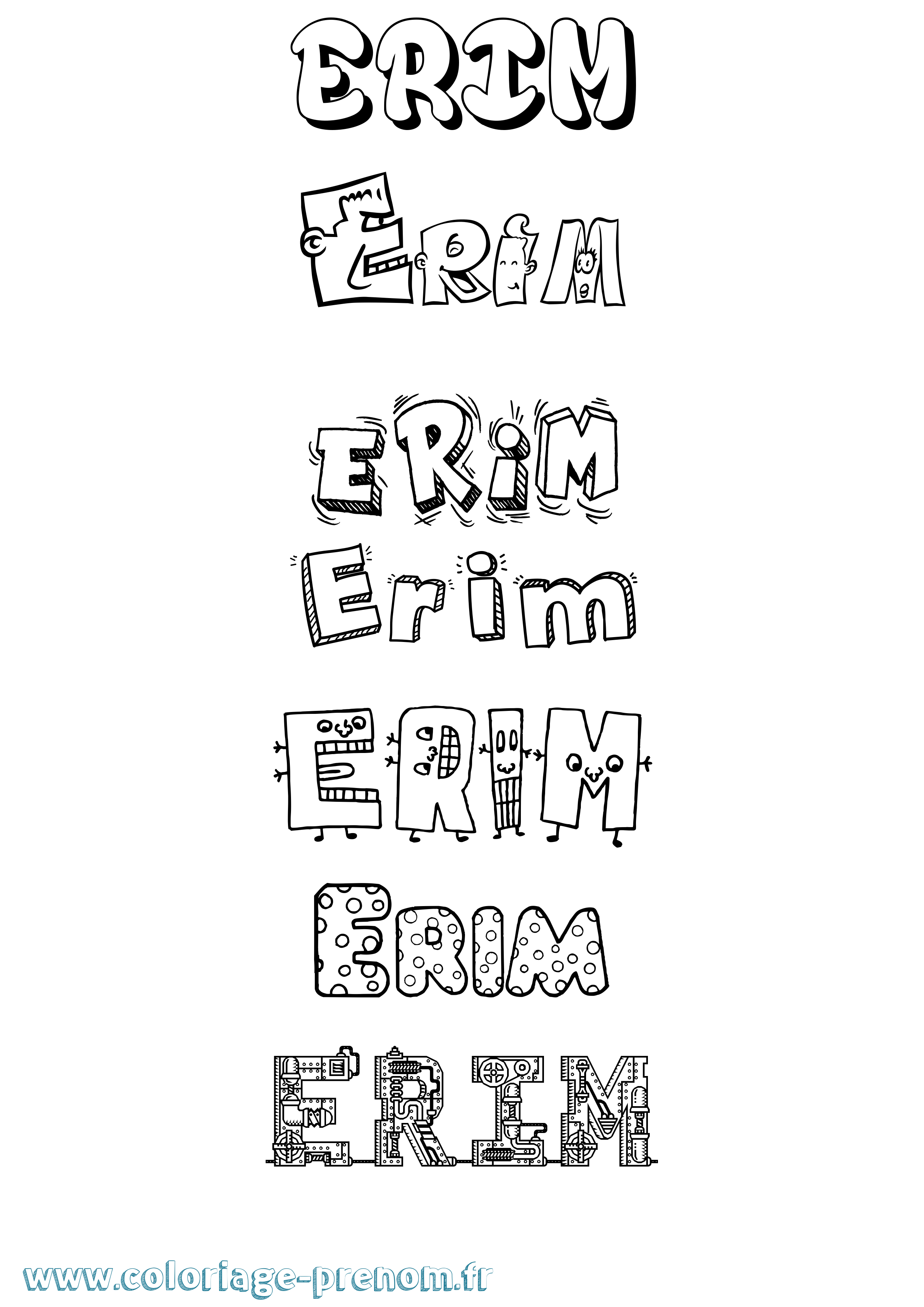 Coloriage prénom Erim Fun
