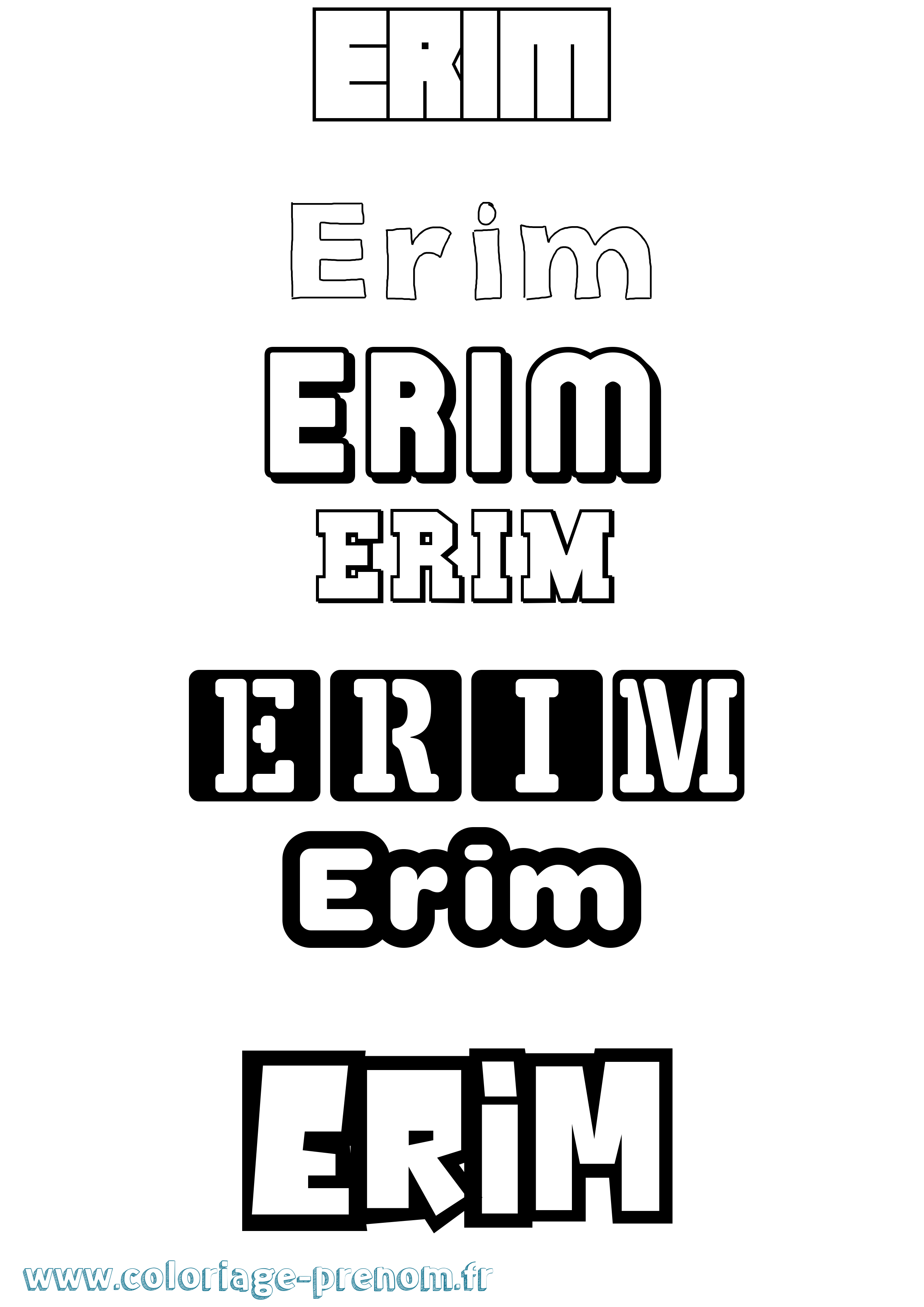 Coloriage prénom Erim Simple