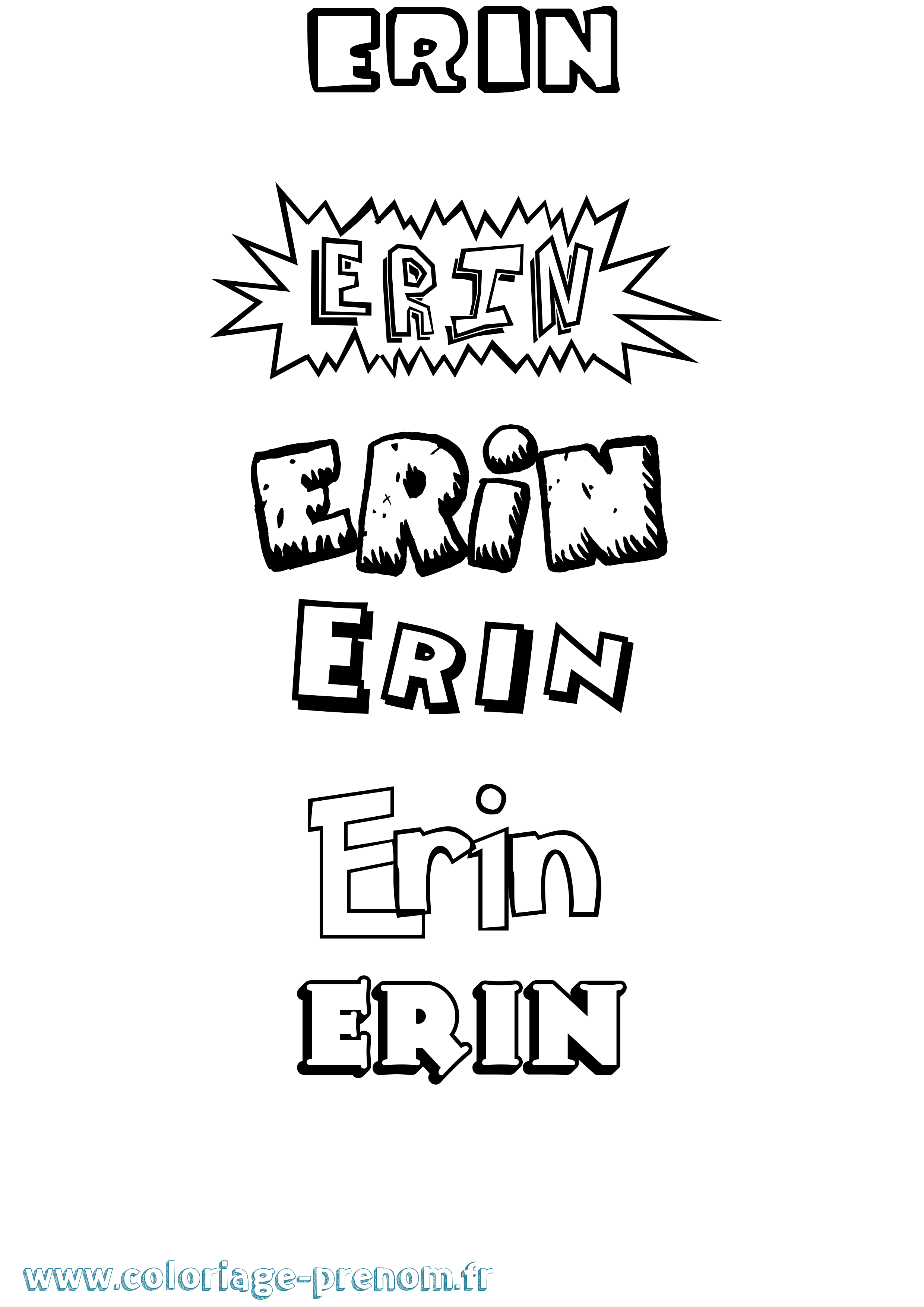 Coloriage prénom Erin Dessin Animé