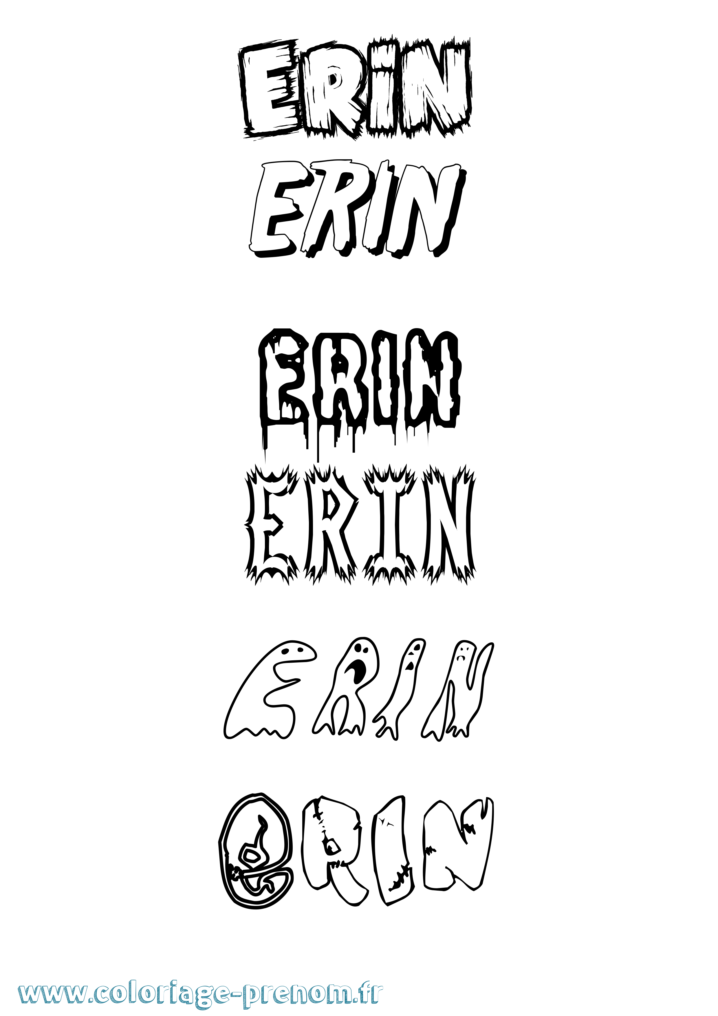Coloriage prénom Erin Frisson