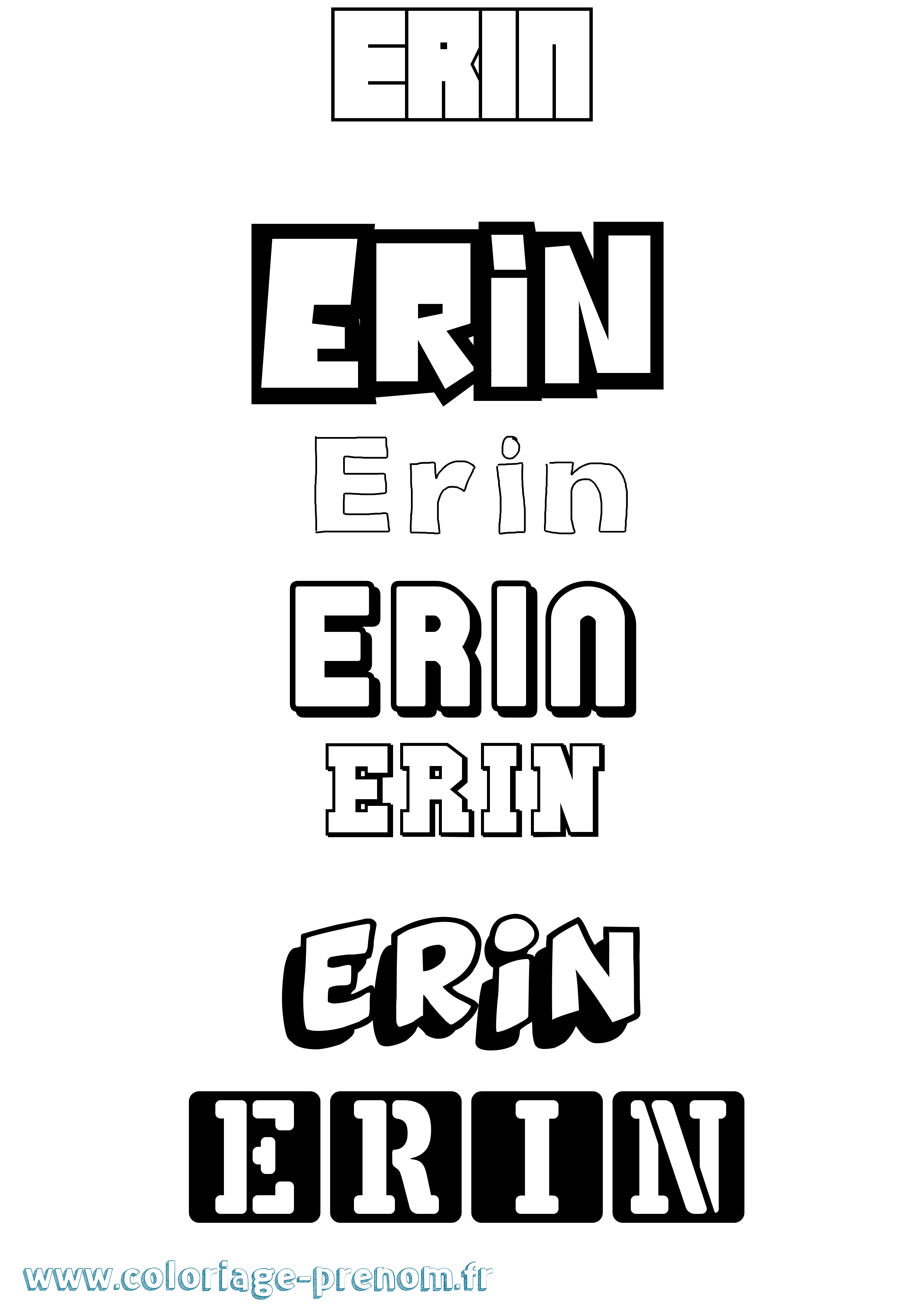 Coloriage prénom Erin Simple