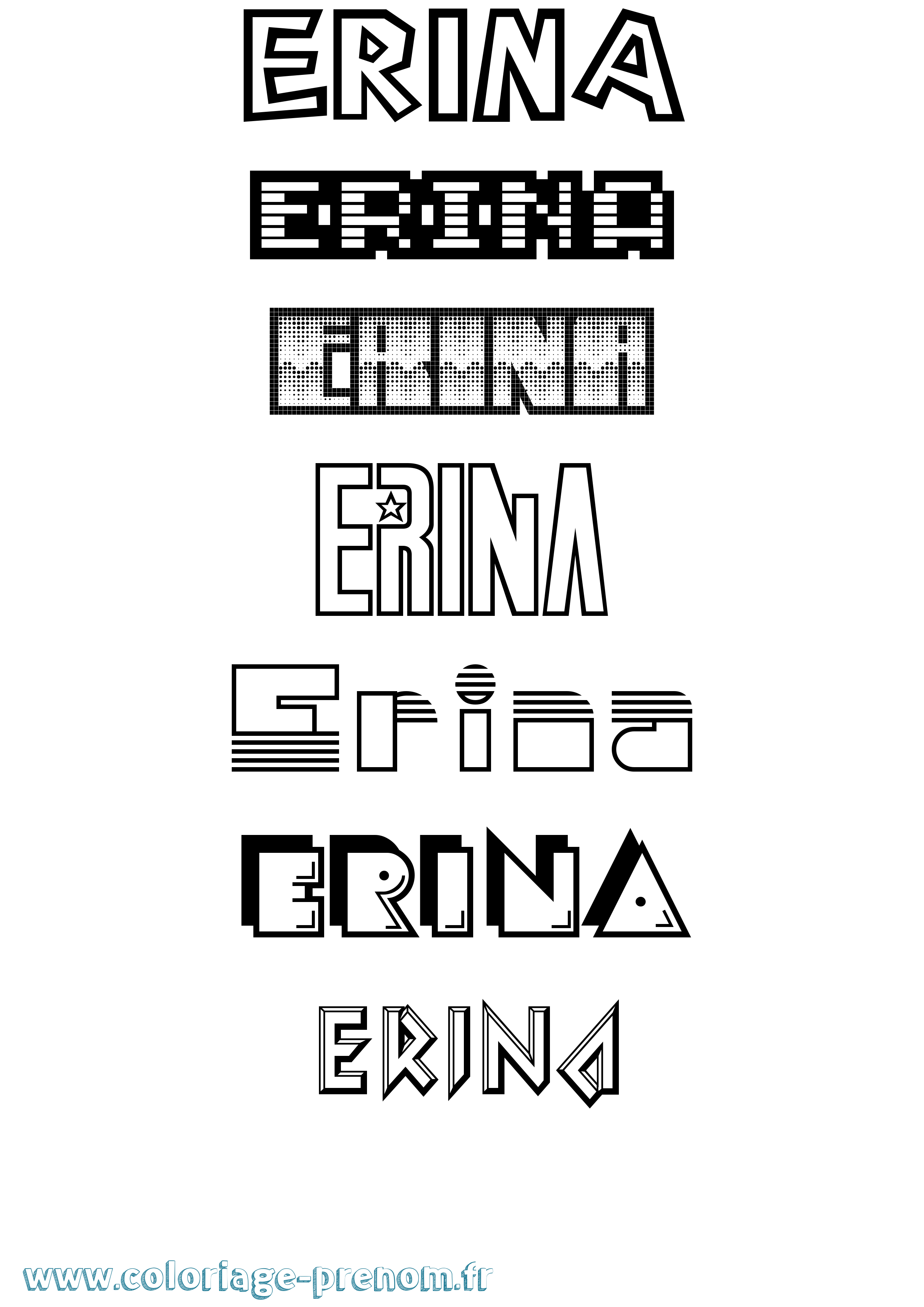Coloriage prénom Erina Jeux Vidéos