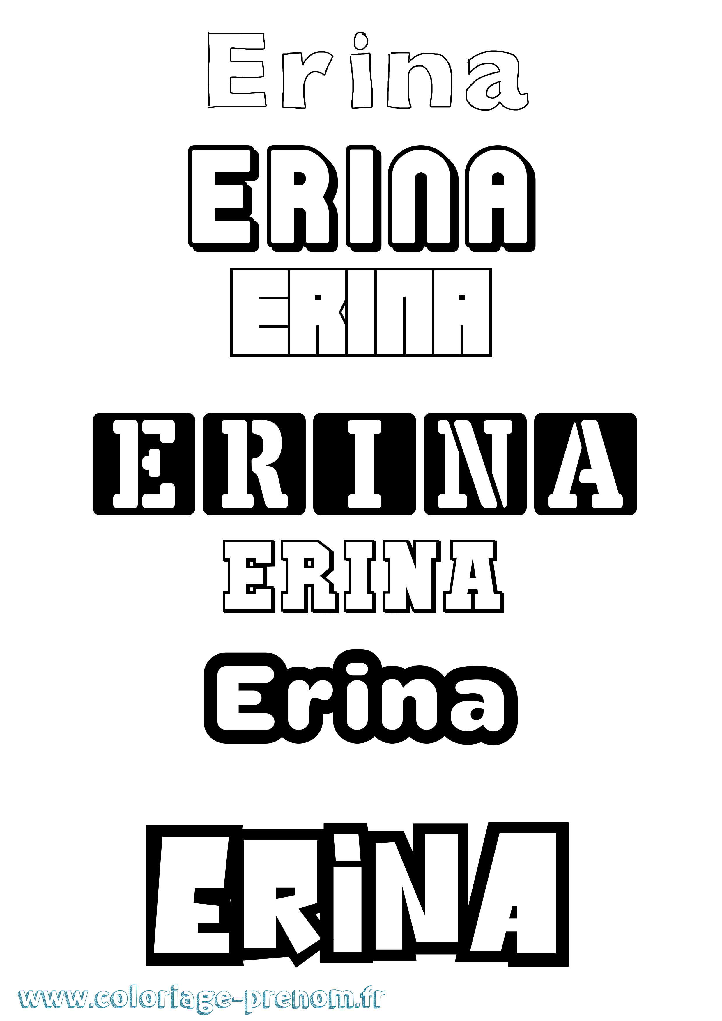 Coloriage prénom Erina Simple