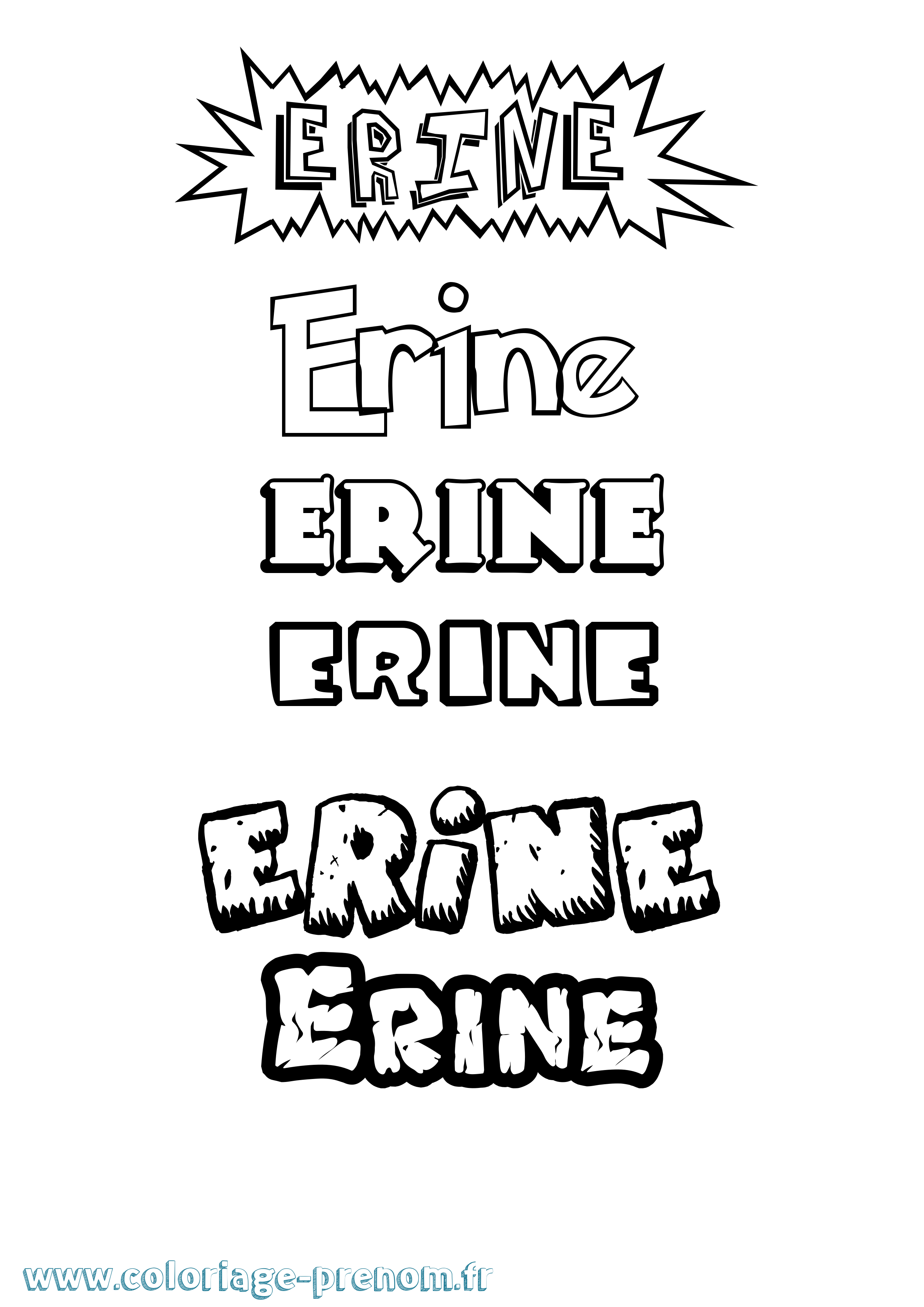 Coloriage Erine Coloriage prénom Erine